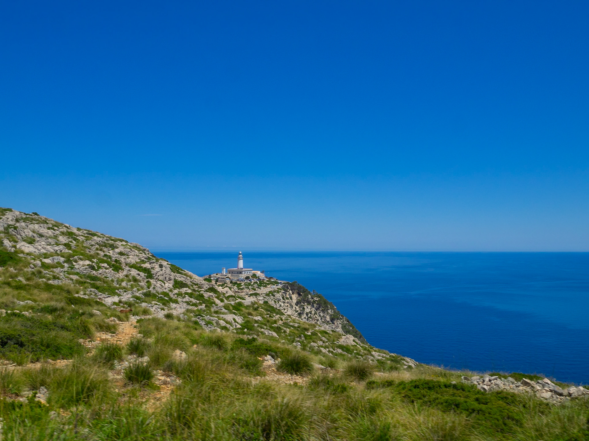 Cap Formentor lighthouse in the landscape of north Maiorca
