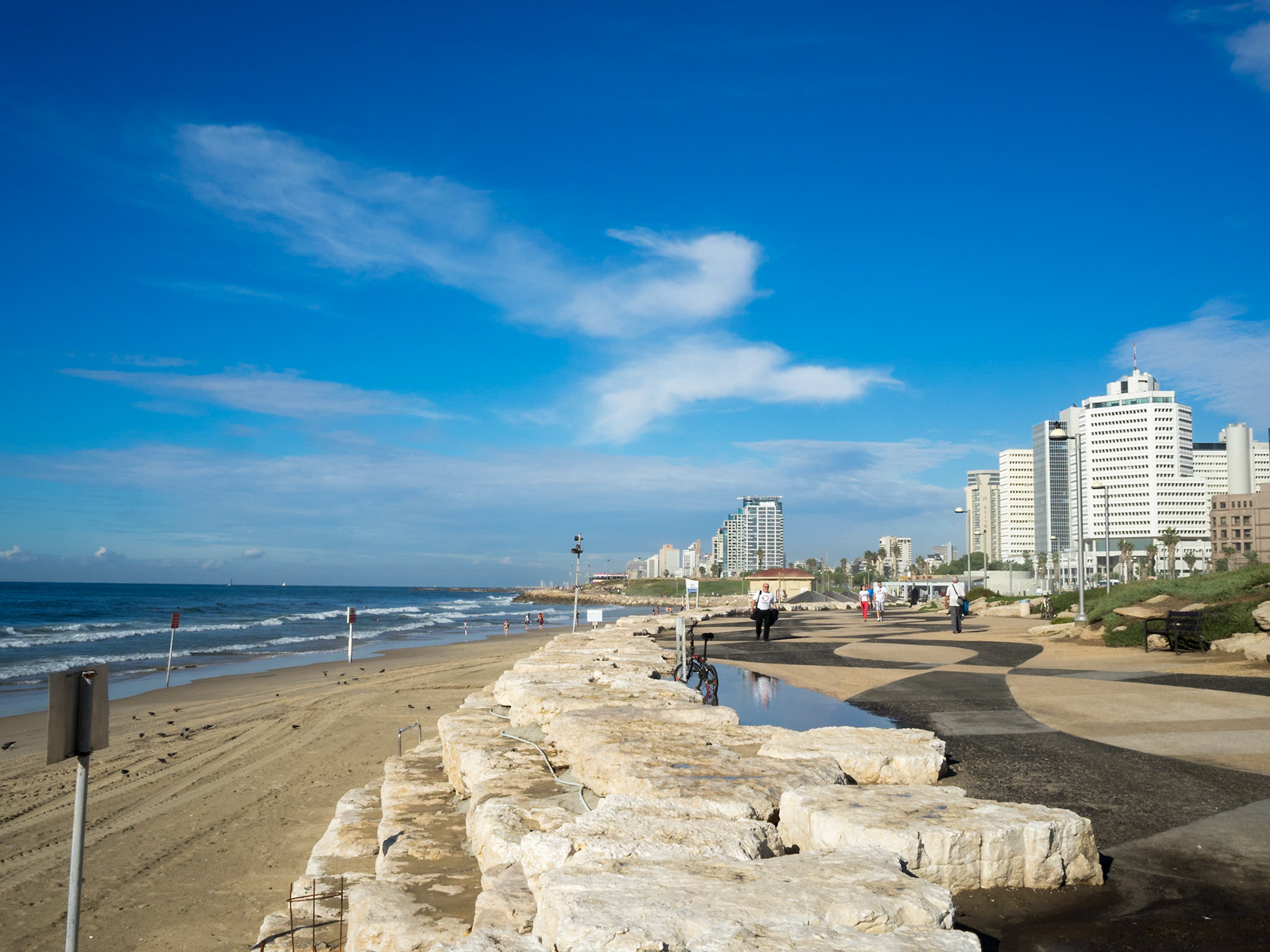 Tel Aviv beach and seaside towers
