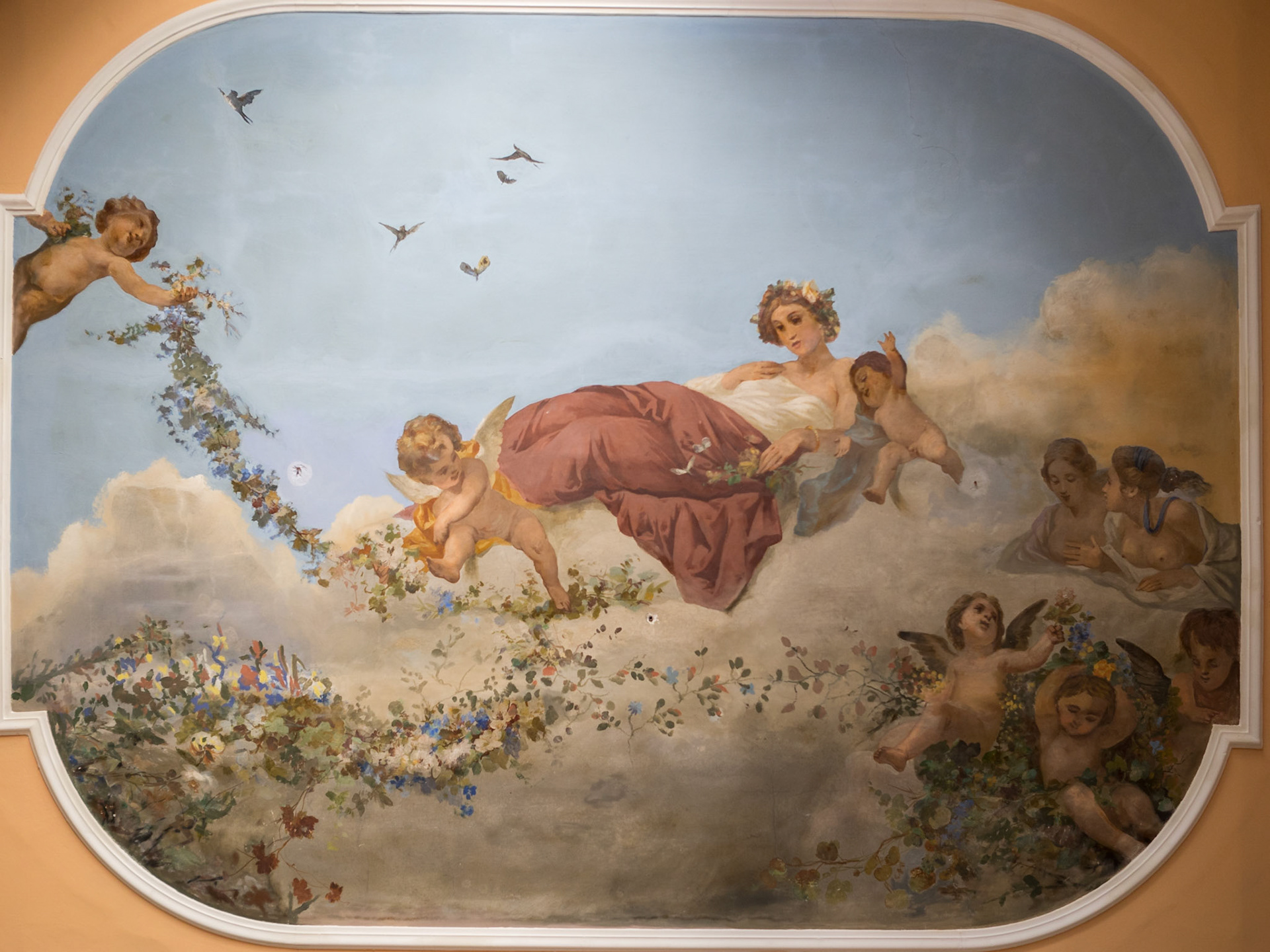 Ceiling painting inside Achillion Palace