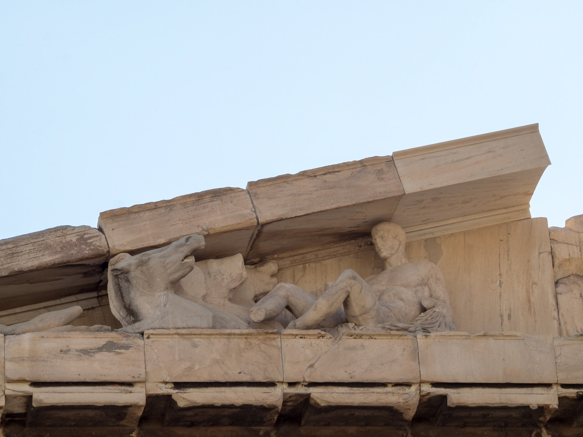 Pediment detail from the Parthenon of the Athens Acopolis