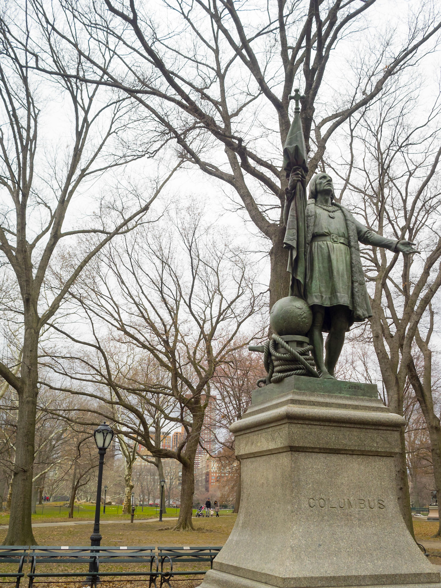 Christopher Columbus statue in Central Park The Mall