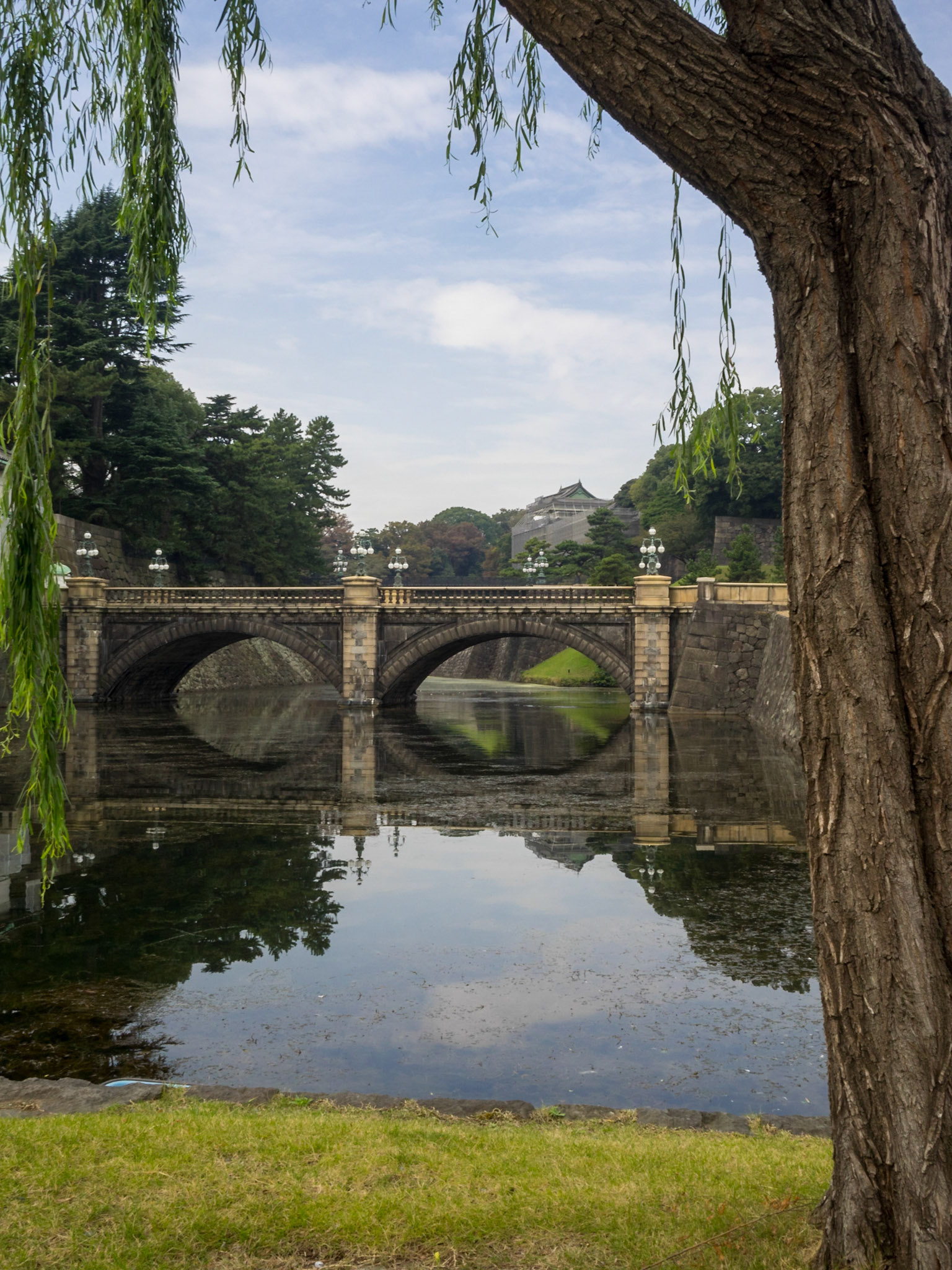 Nijubashi bridge reflected on the water of Tokyo Imperial Palace moat