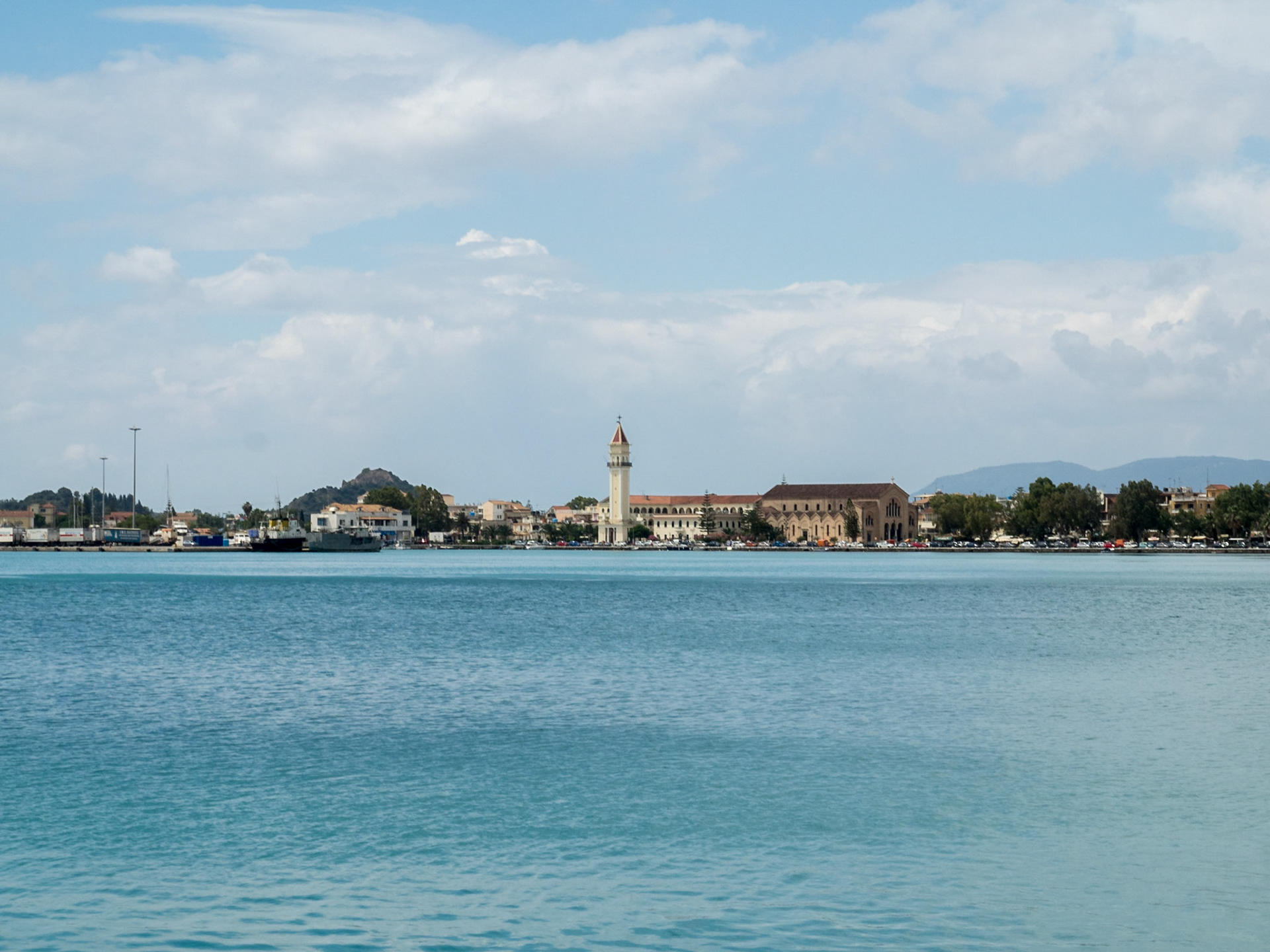 Zakynthos town general view across the sea