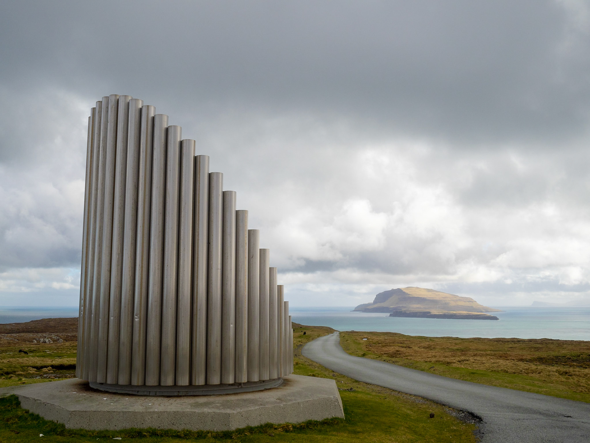 View towards Nólsoy from the Nes vindmøllepark