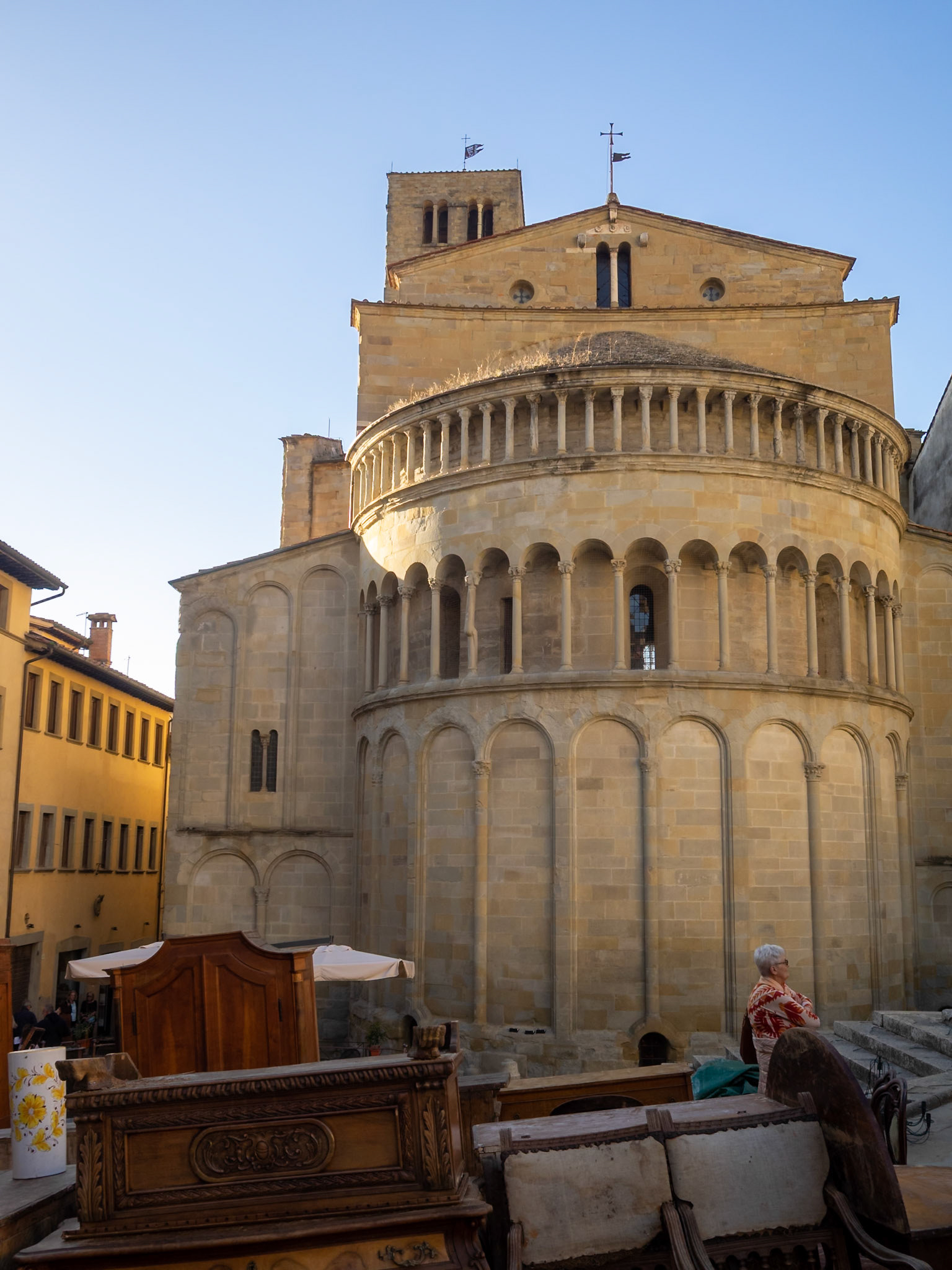Colunade apse exterior of Arezzo Chiesa di Santa Maria della Pieve