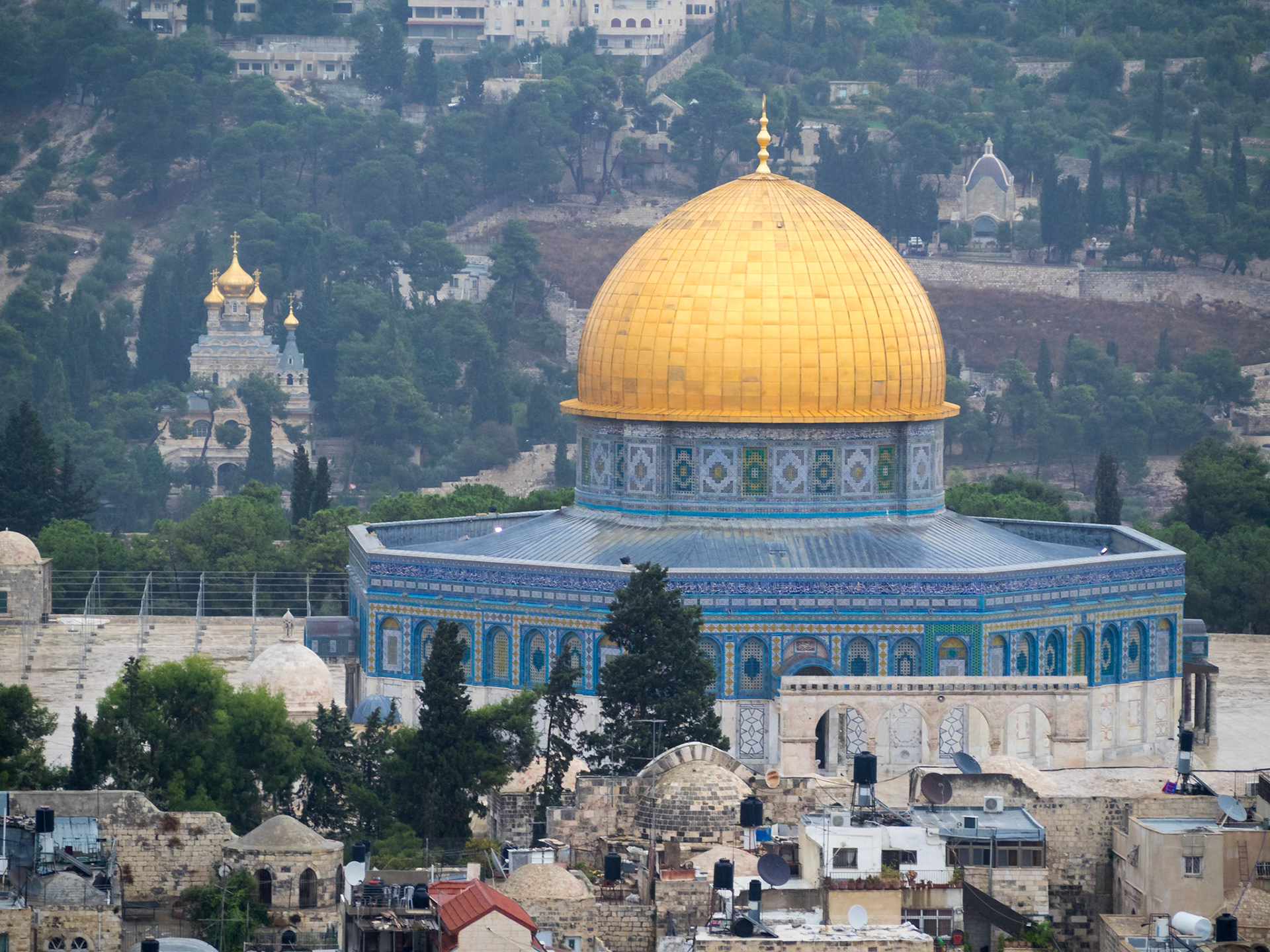 Dome of the Rock seen from the top of the tower of Lutheran Church of the Redeemer