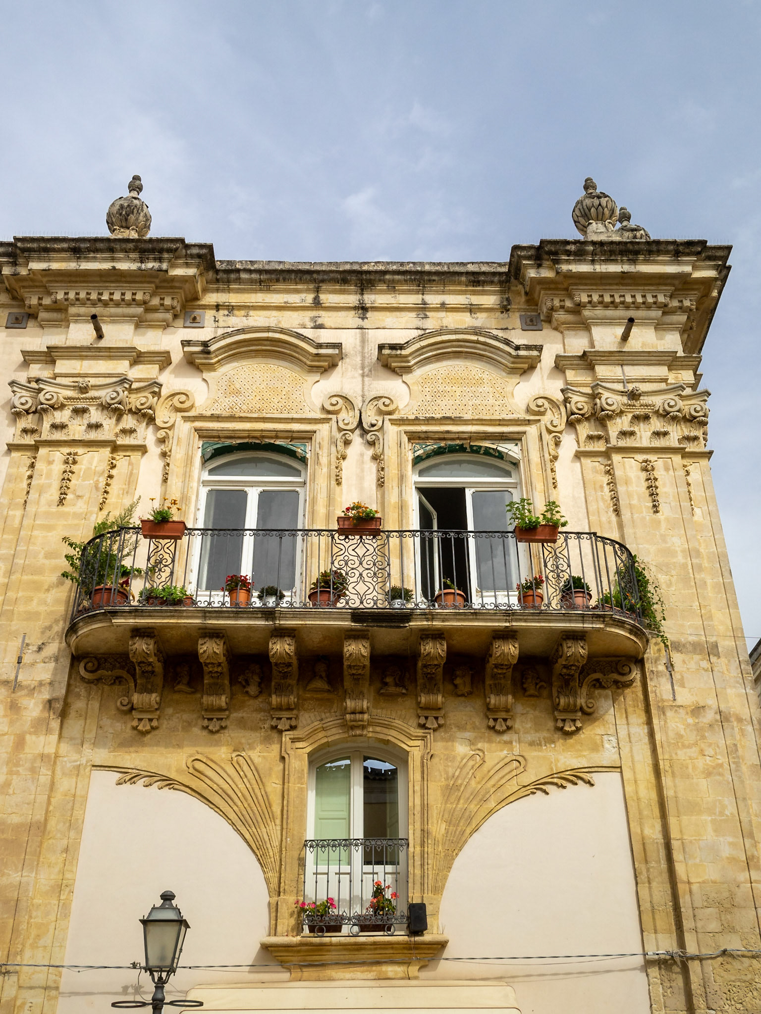 Stone carved balcony of Palazzo Judica, Palazzolo Acreide