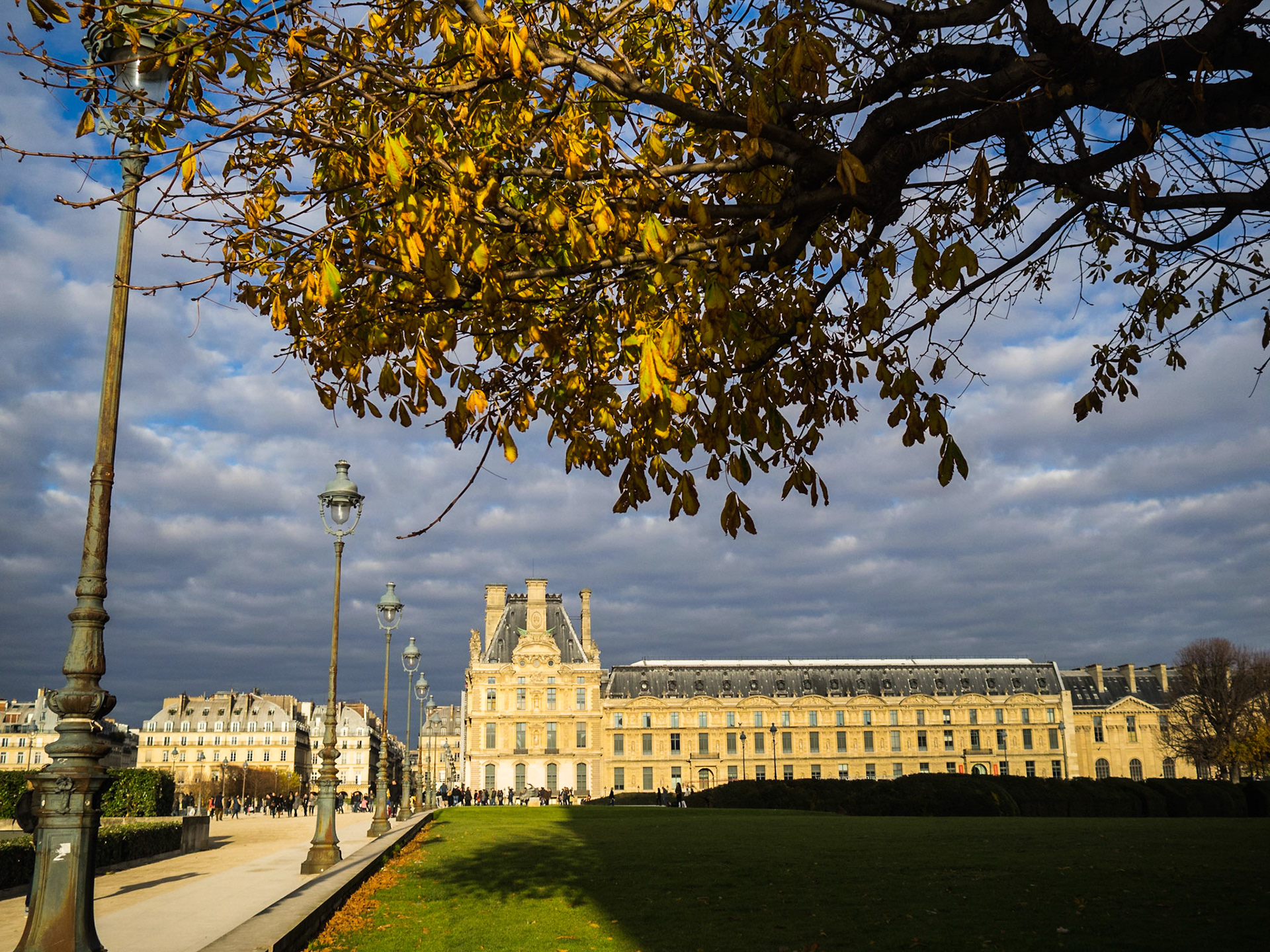 Louvre Museum gardens in Autumn