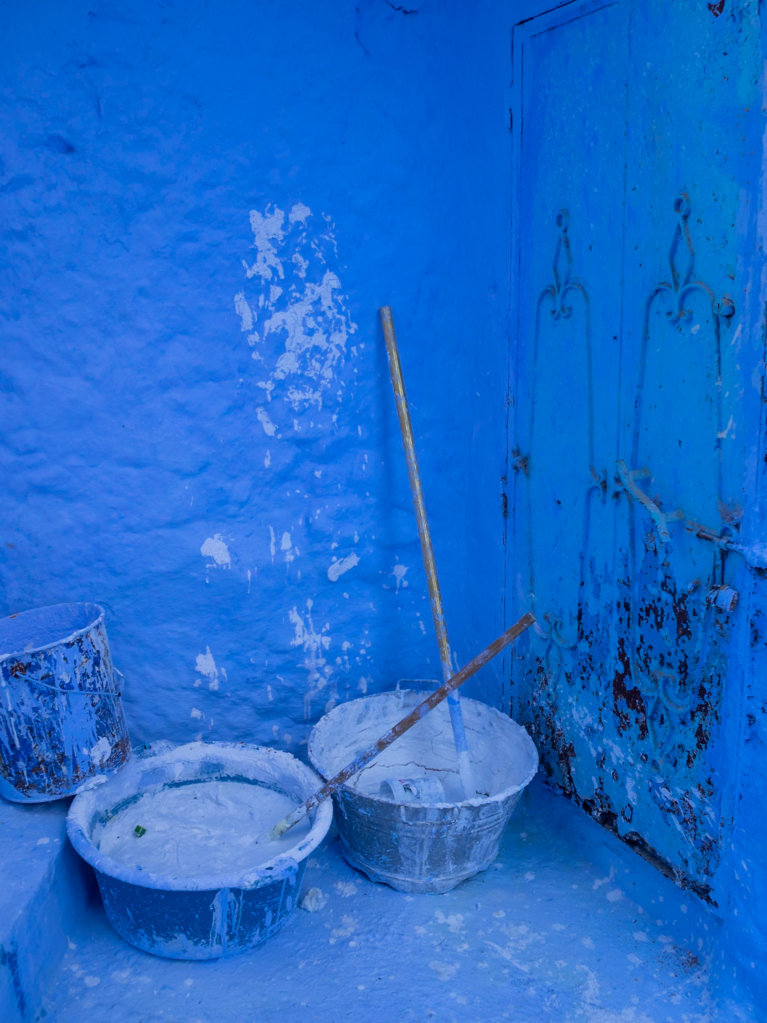 The indigo blue paint of Chefchaouen, Morocco