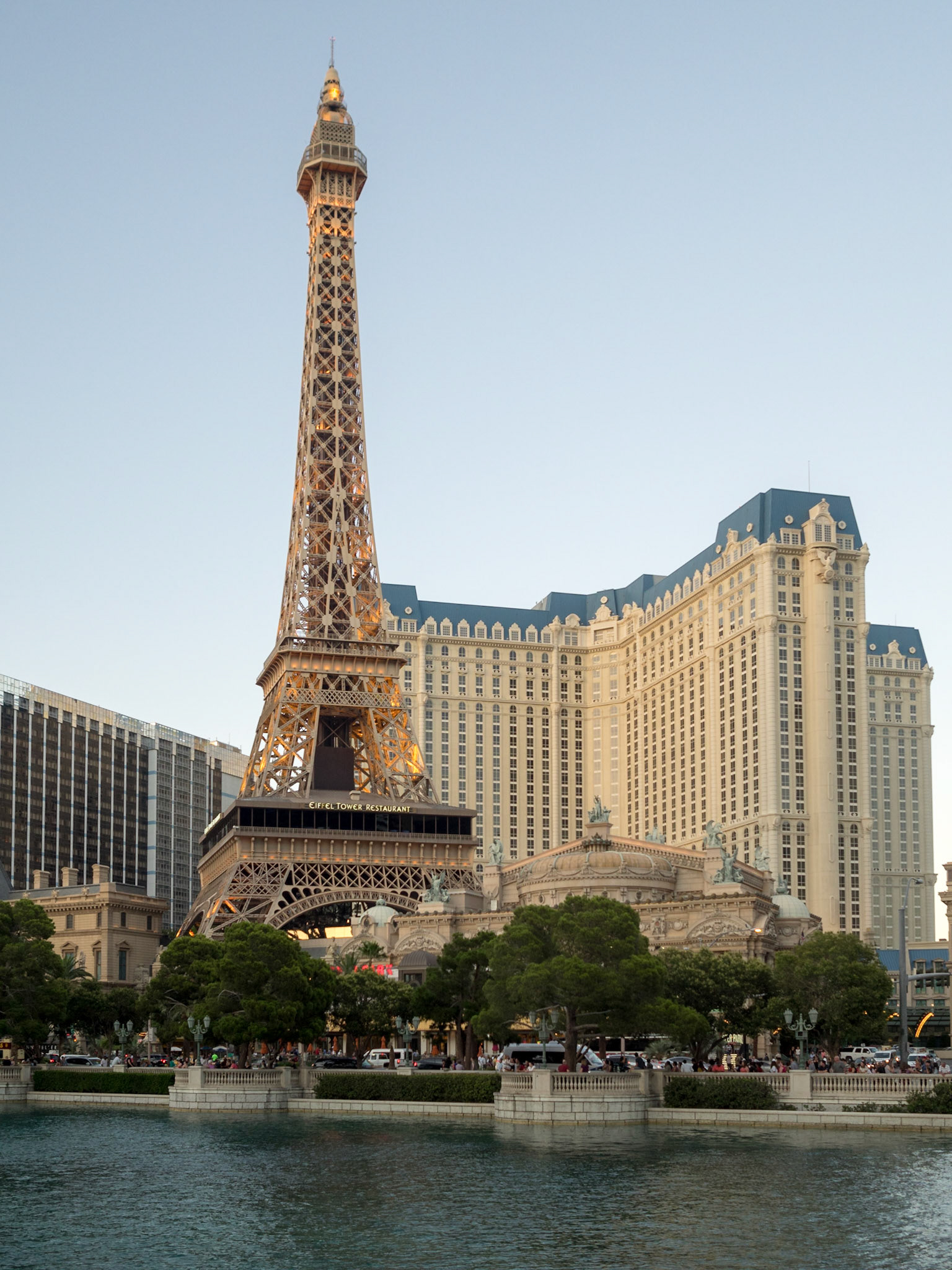 Paris Las Vegas Hotel and Casino Eiffel Tower at dusk