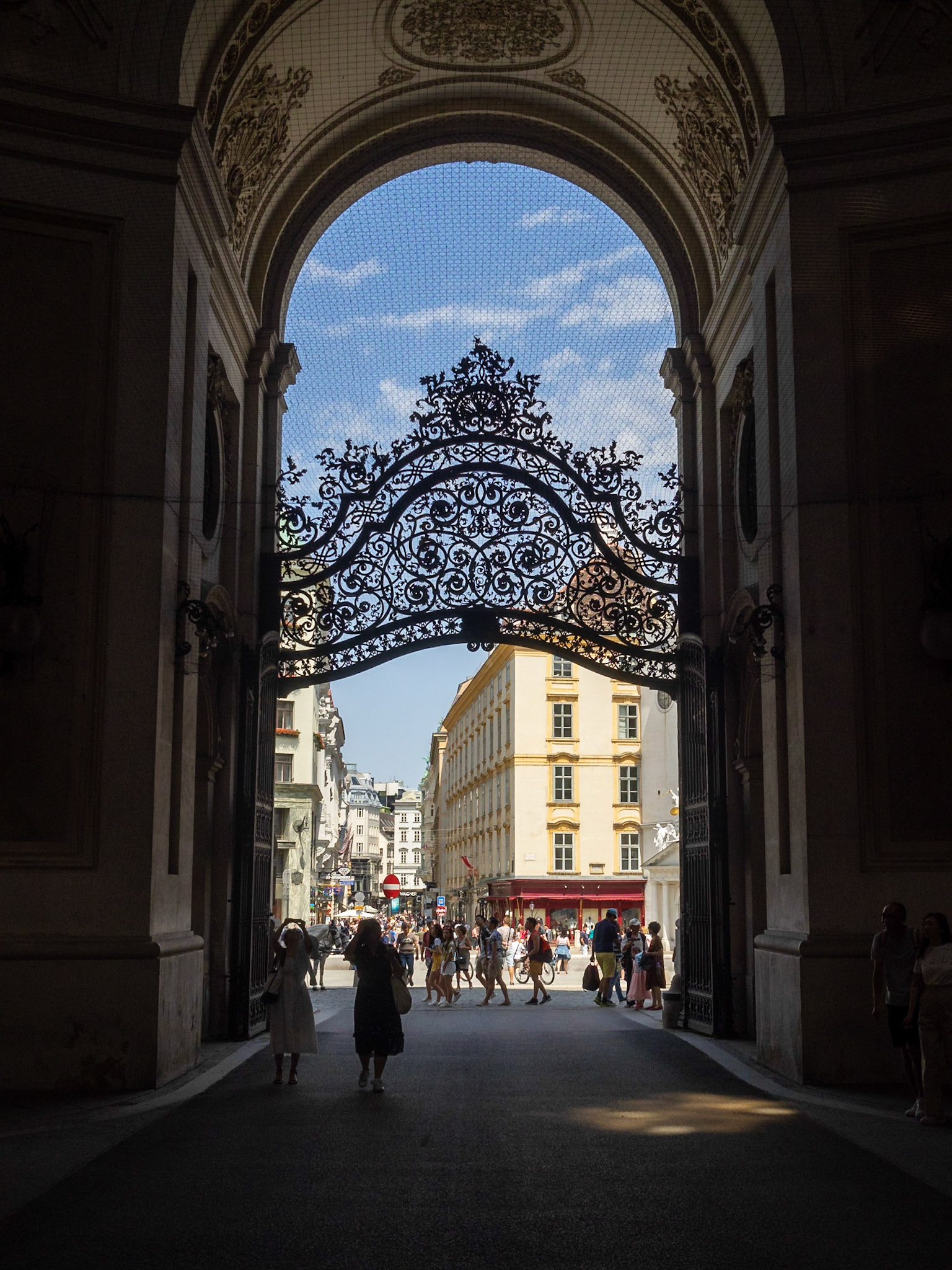 Hofburg Palace gate onto Michaelerplatz