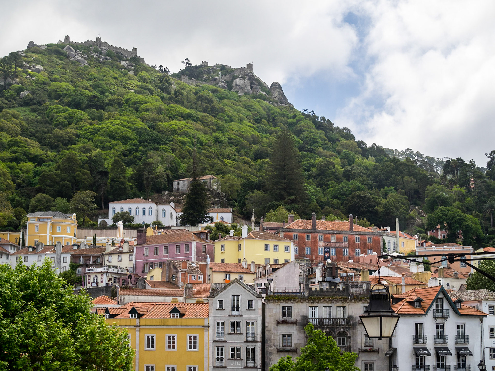 Sintra Moorish Castle walls over the village houses