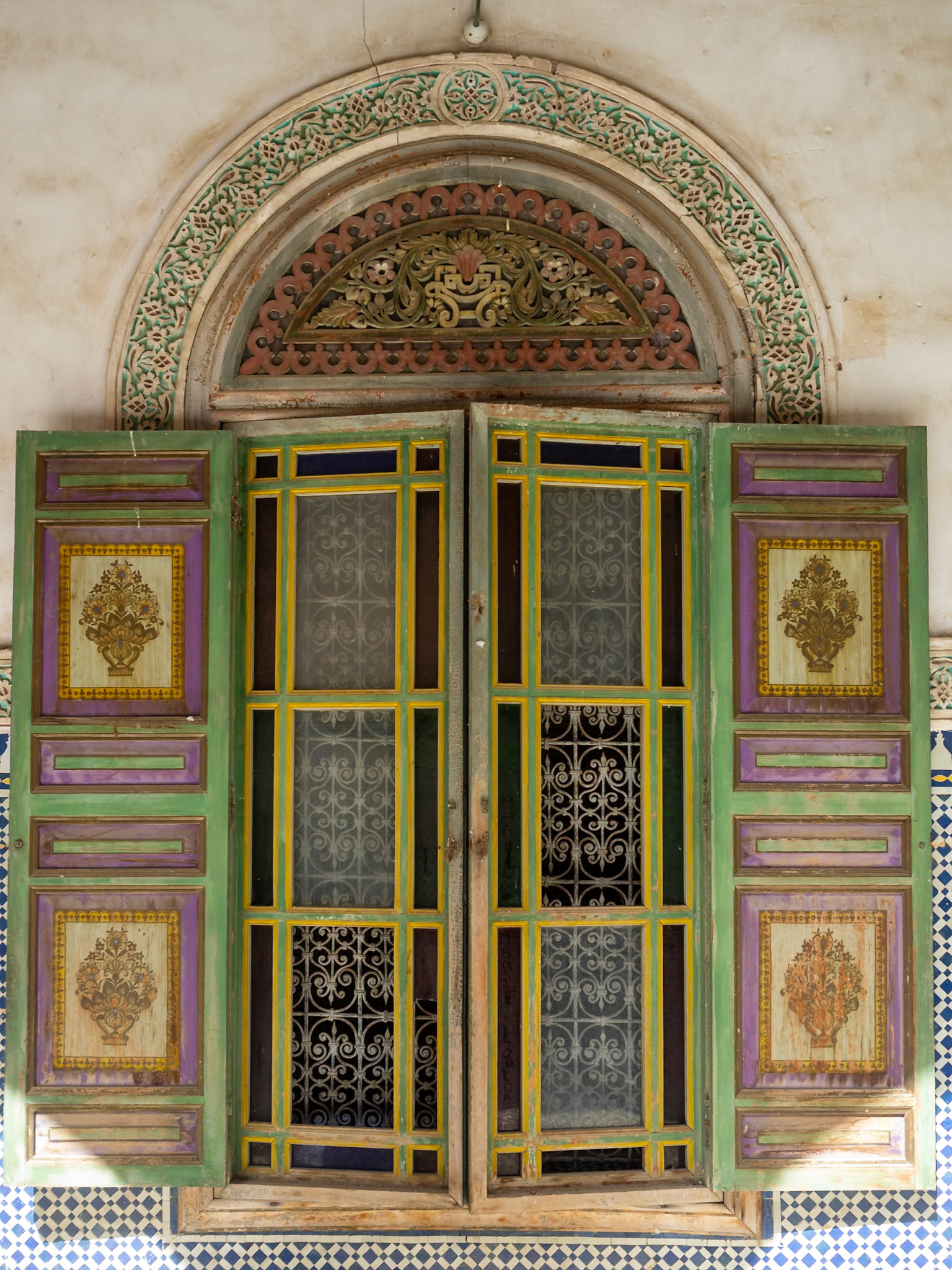 Dar Glaoui western courtyard window, Fez, Morocco