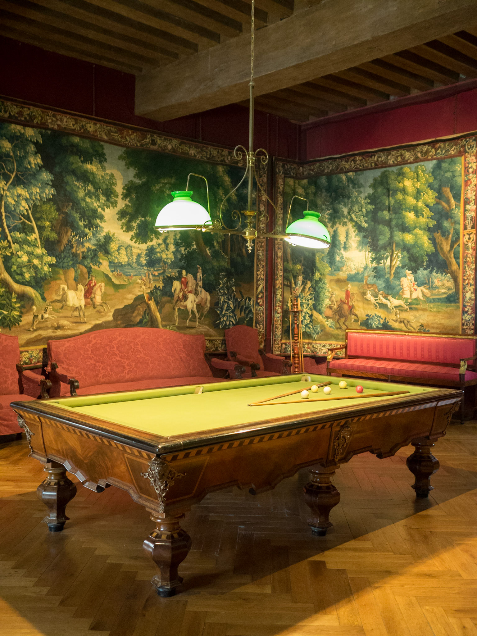 Pool table room of Chateau of Azay-le-Rideau