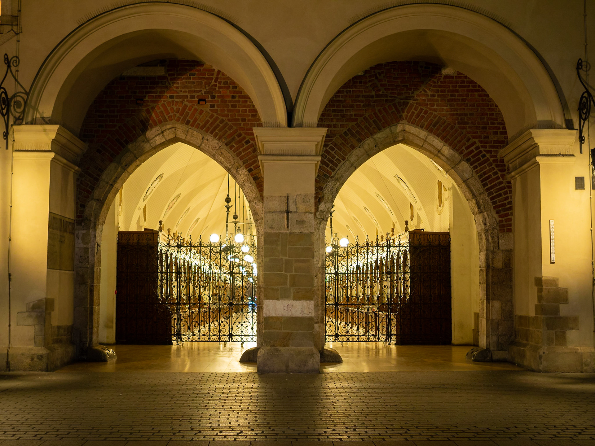 Night shot of Krakow's Cloth Hall