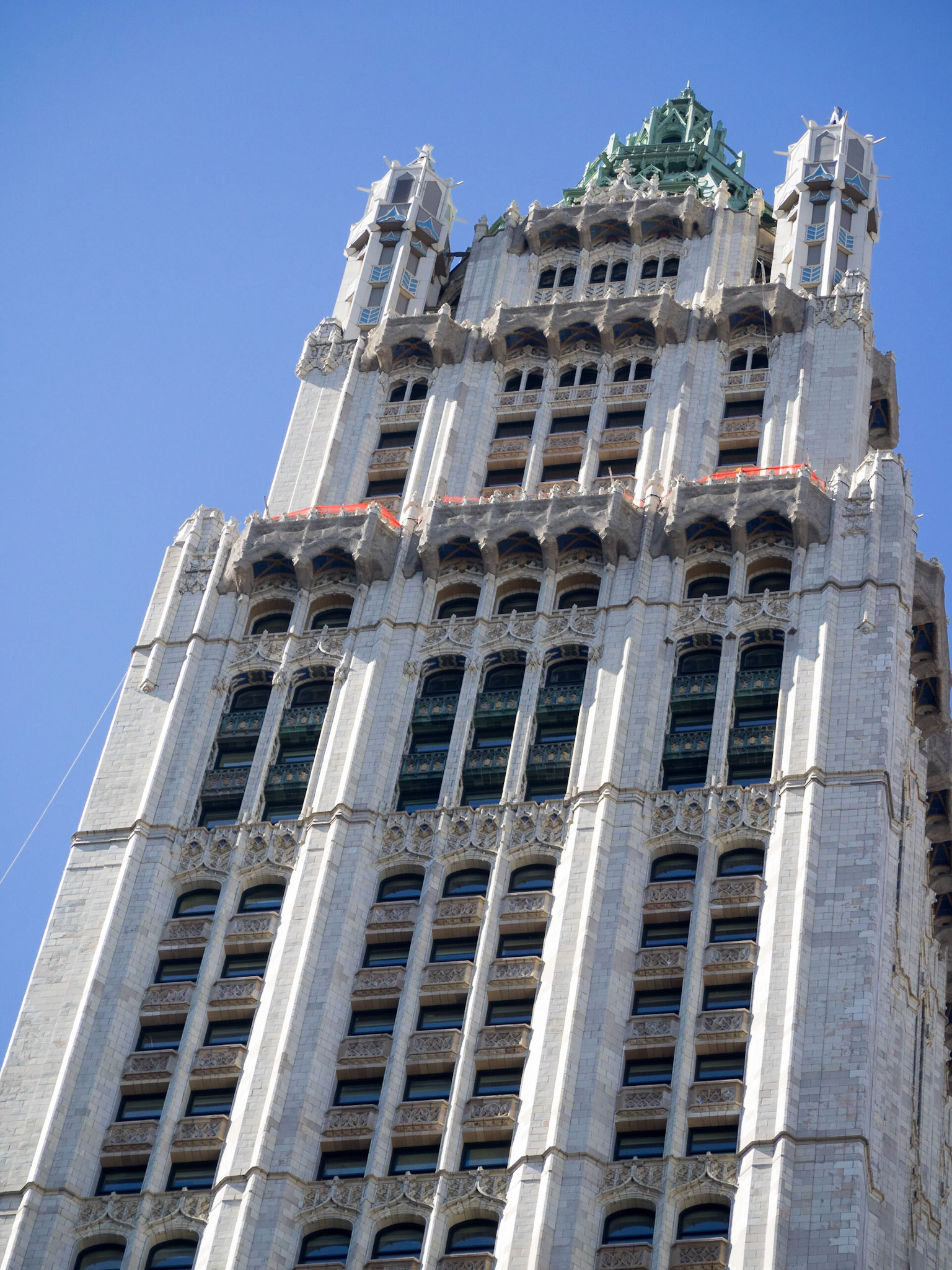 Woolworth Building top levels detail