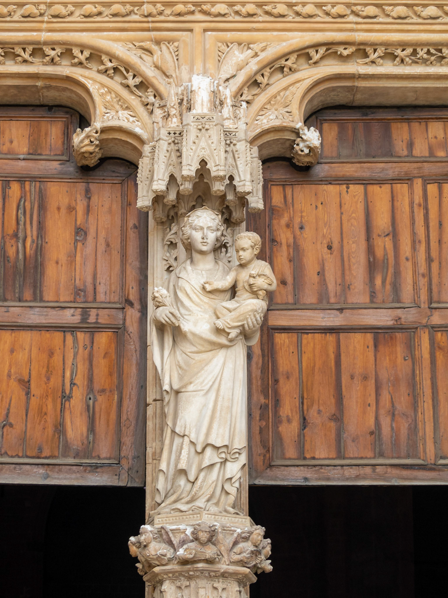 Trumeau Virgin and Child statue from the Mallorca Cathedral portal