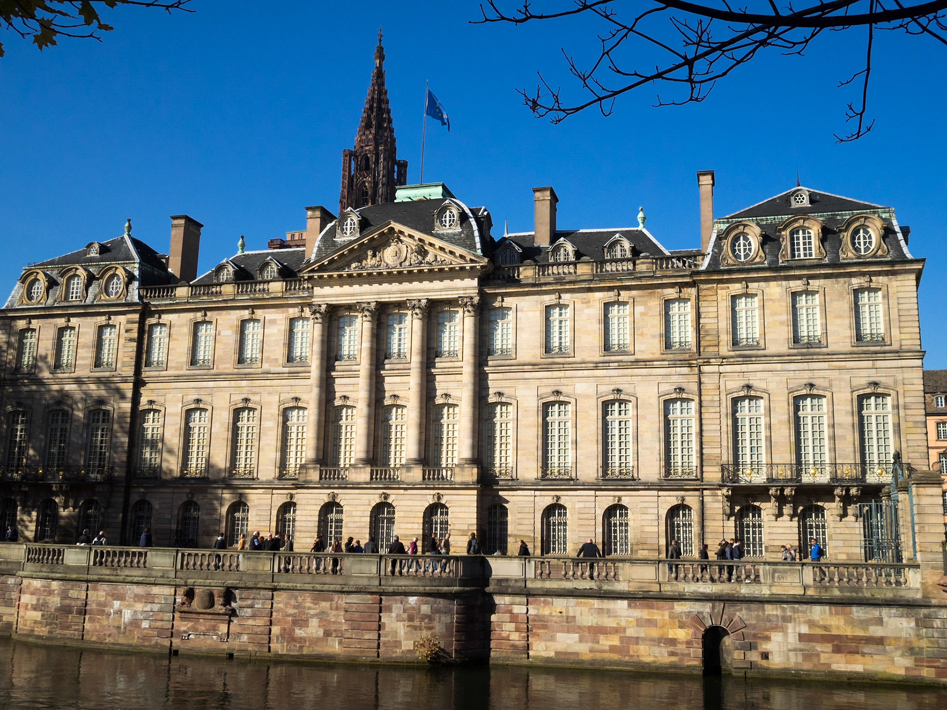 Strasbourg Palais Rohan seen from Ill River