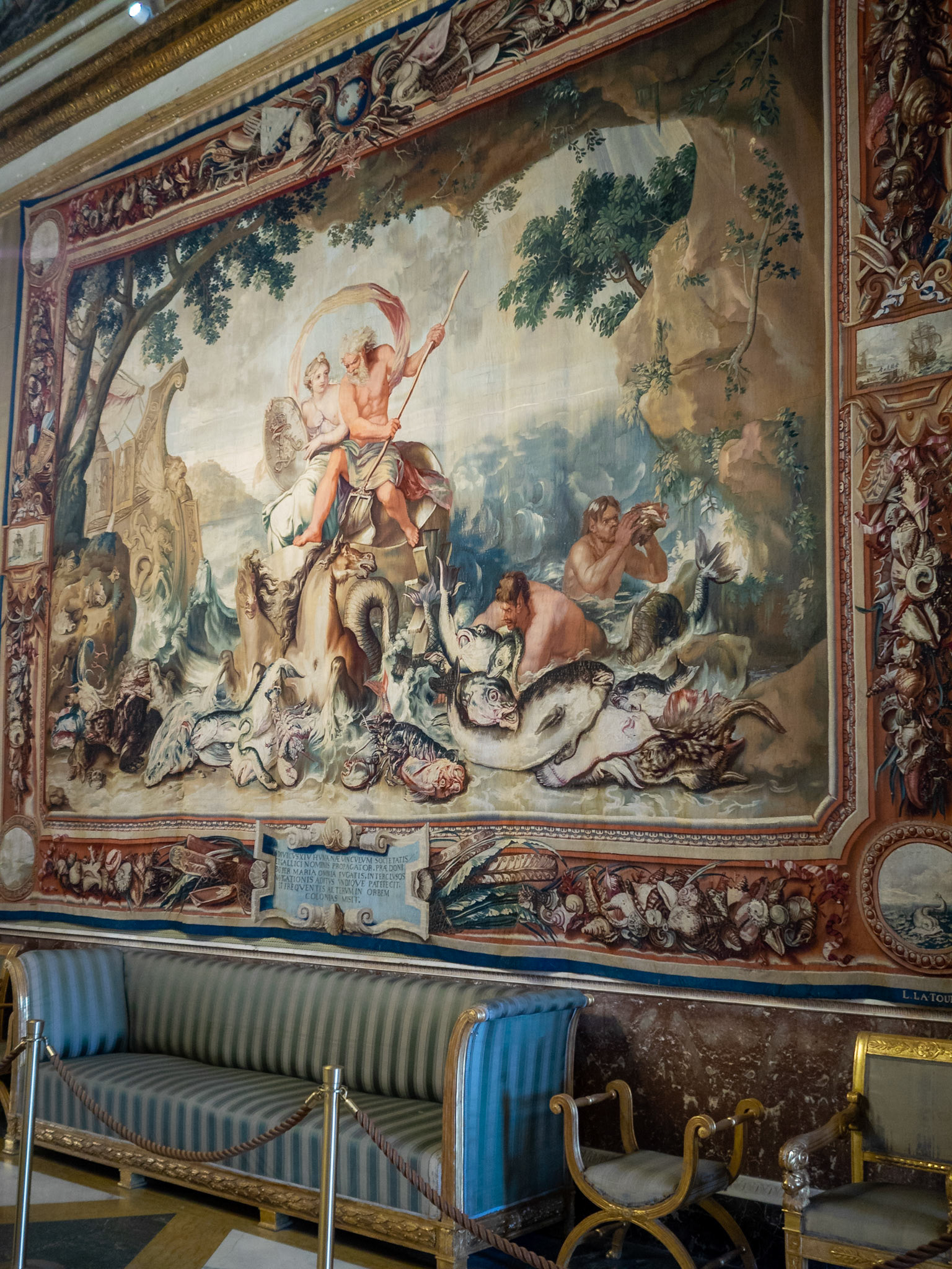 Naples Royal Palace Ambassador's Hall tapestry from the Savoy period