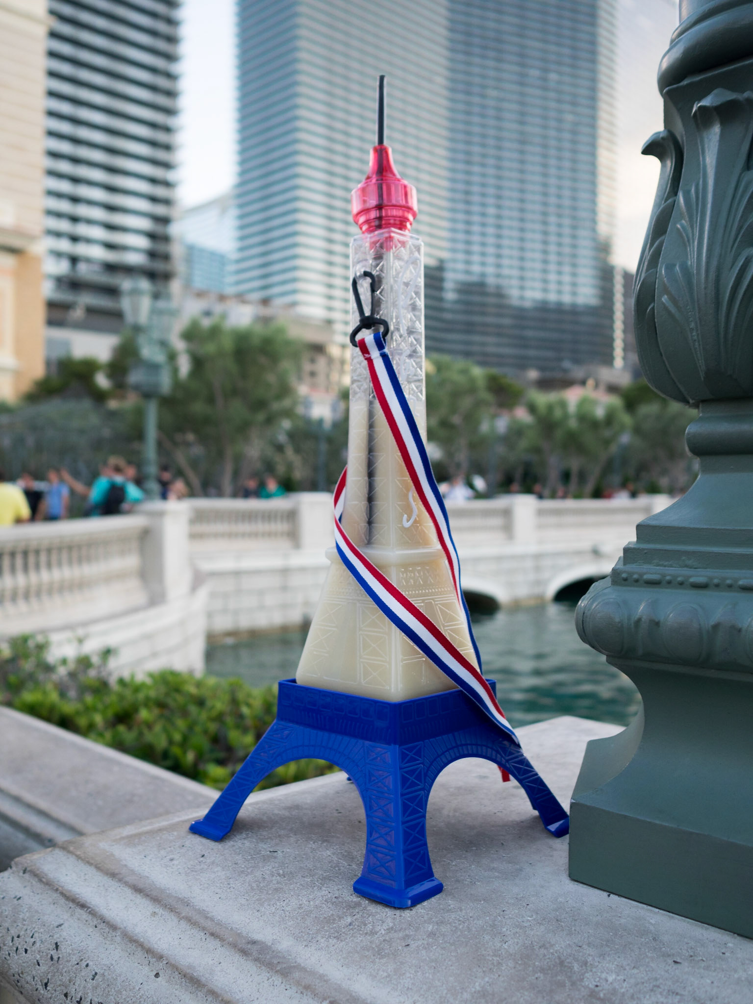 Eiffel Tower shaped glassed in Las Vegas street