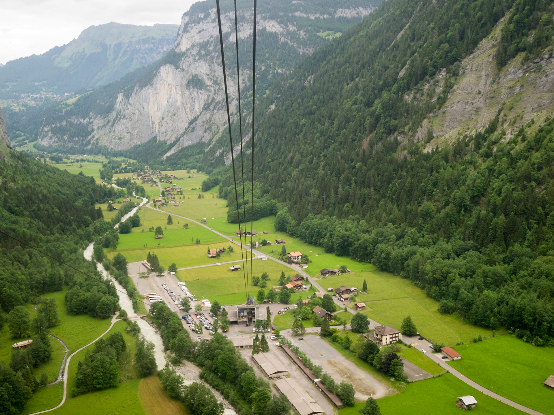 Lauterbrunnen valley seen from the cable car