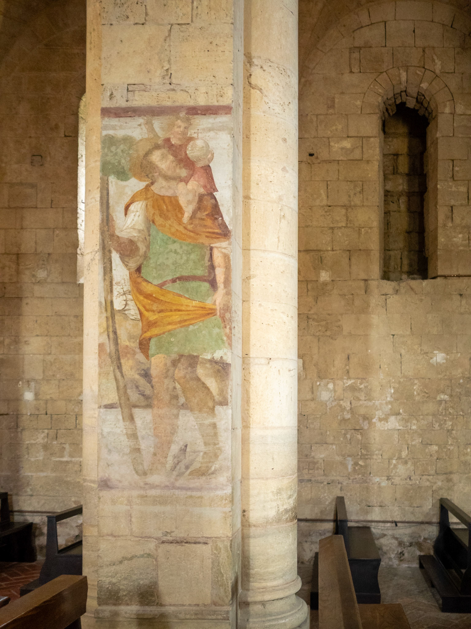 St. John fresco at church of the Abbey of Sant'Antimo