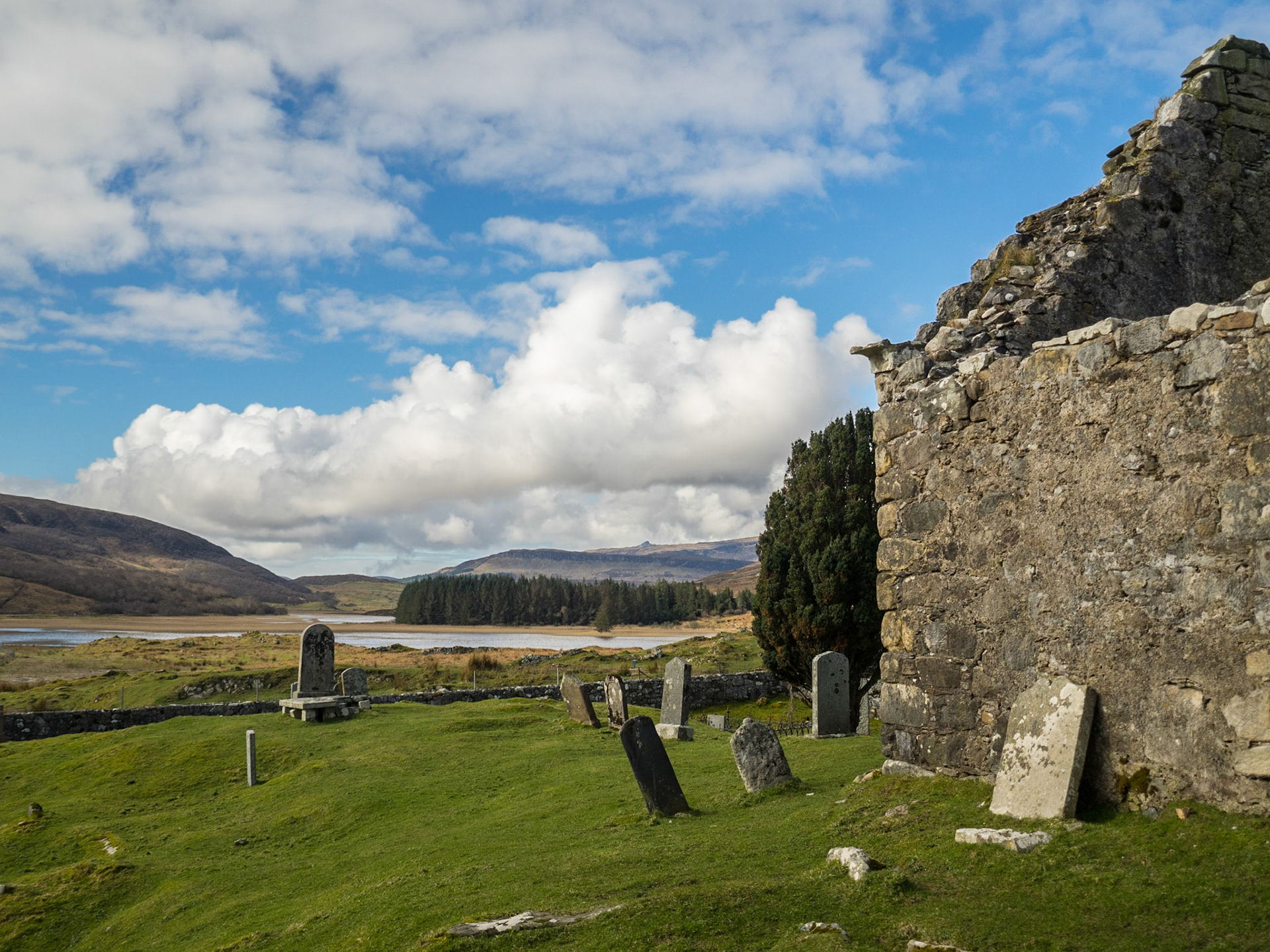 Old graveyard and church ruins