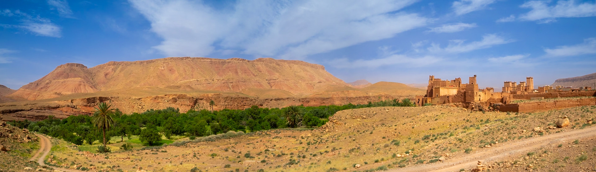 The ruins of the Kasbah of Glaoui of Tamdakhte by the Ounila River, Morocco