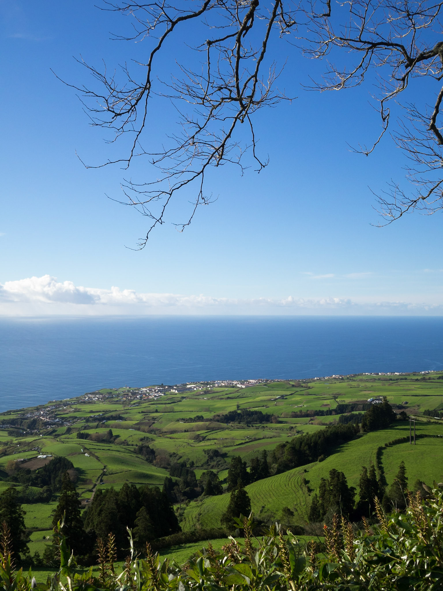 São Miguel island green land and blue sea landscape