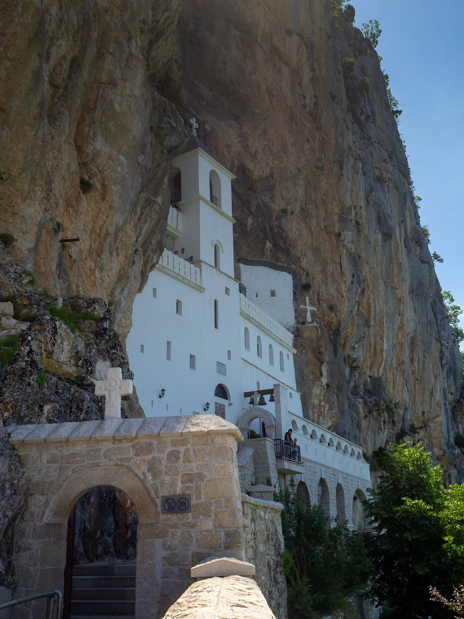 Entrance to the upper church of the Ostrog Monastery