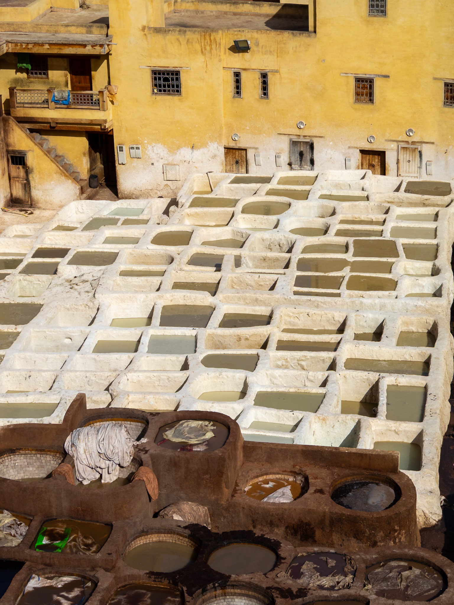 Fez medina tannery tanks, Morocco