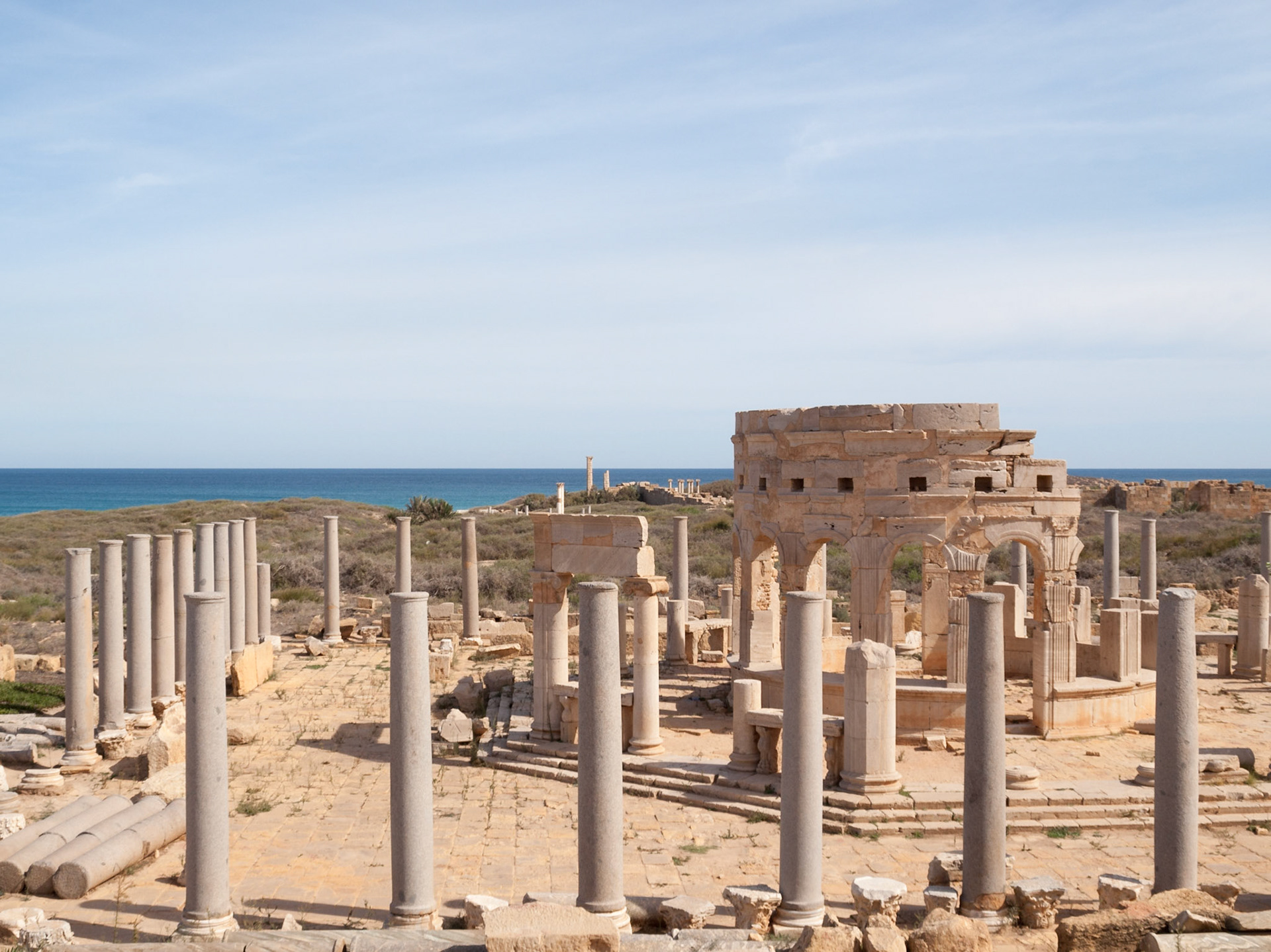 Leptis Magna ruins of the market area