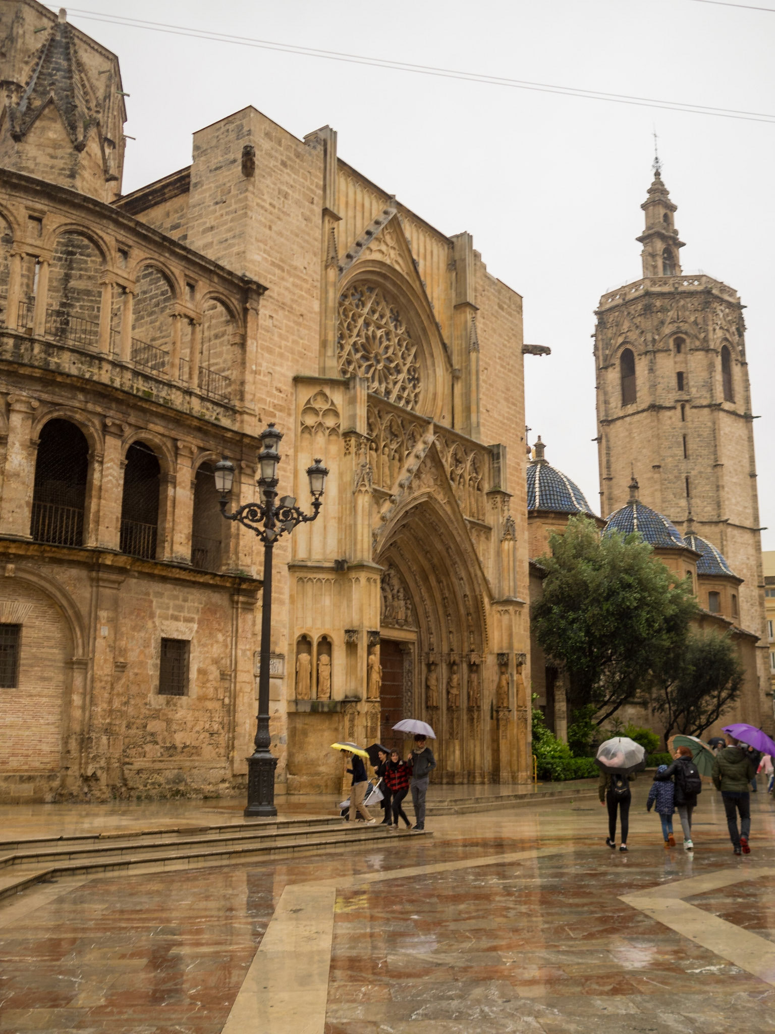 Valencia Cathedral Apostles Gate and Micalet bell tower