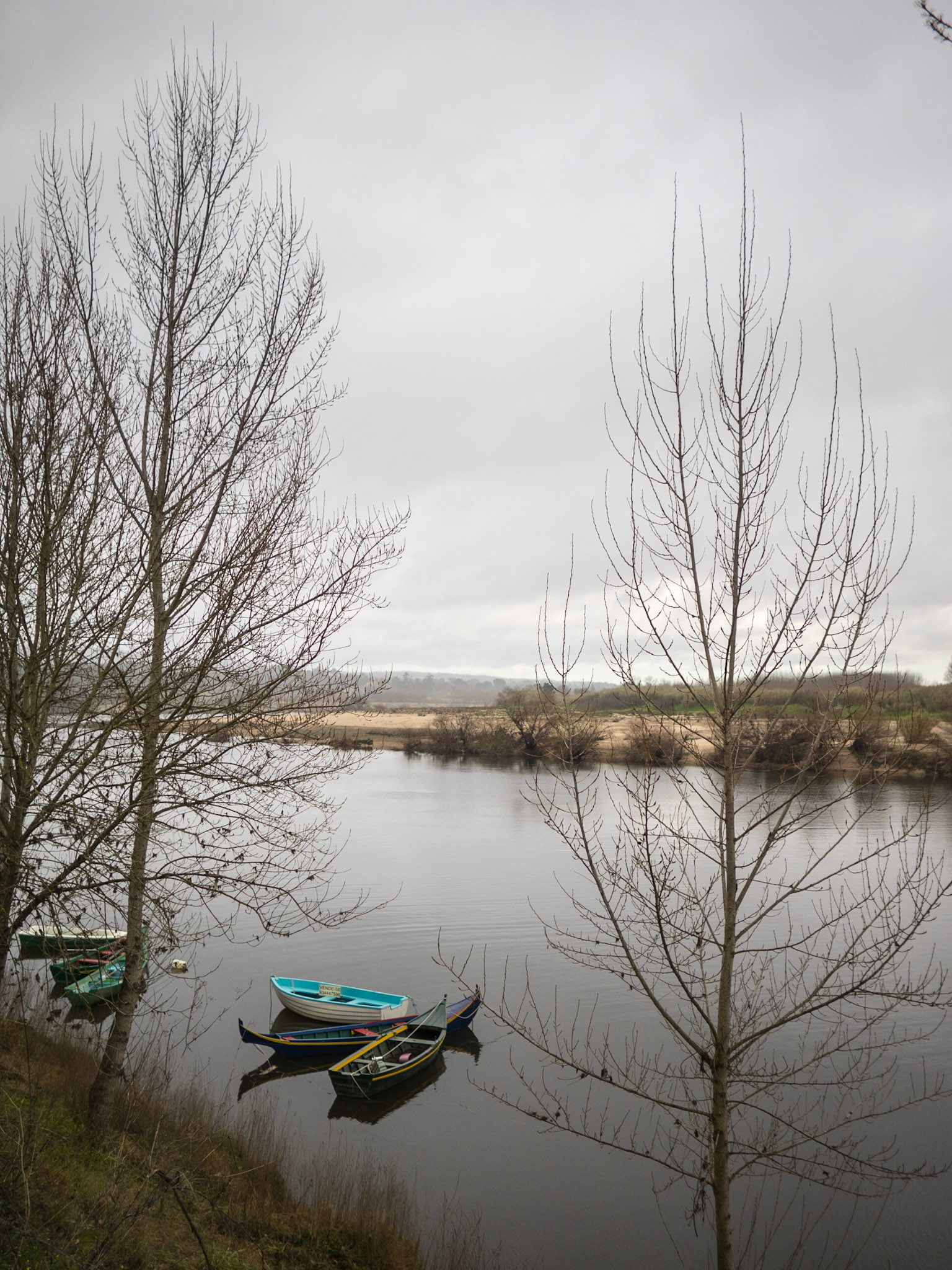 Small boats in Tagus river