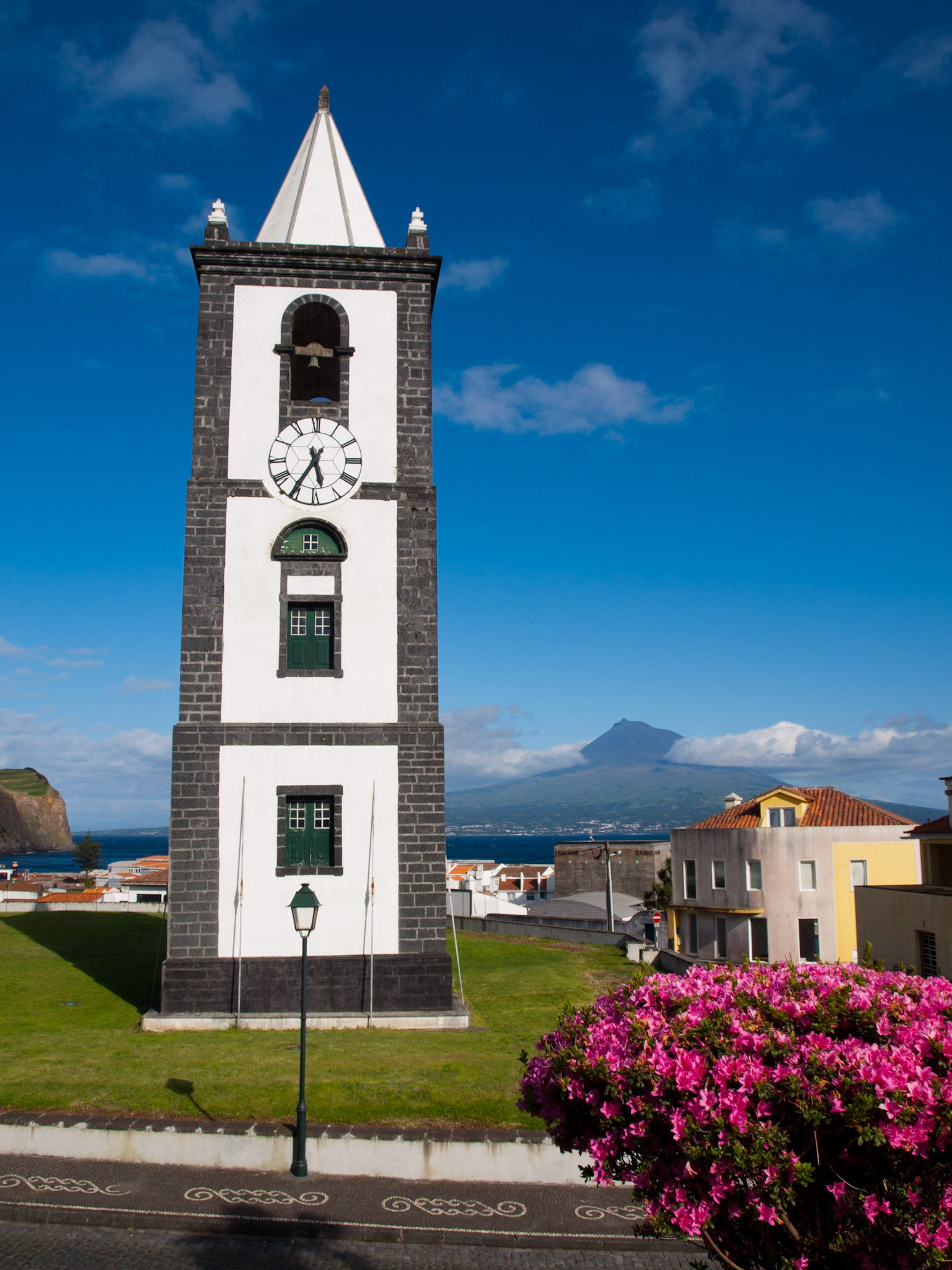 Old clock tower in Horta city, Faial