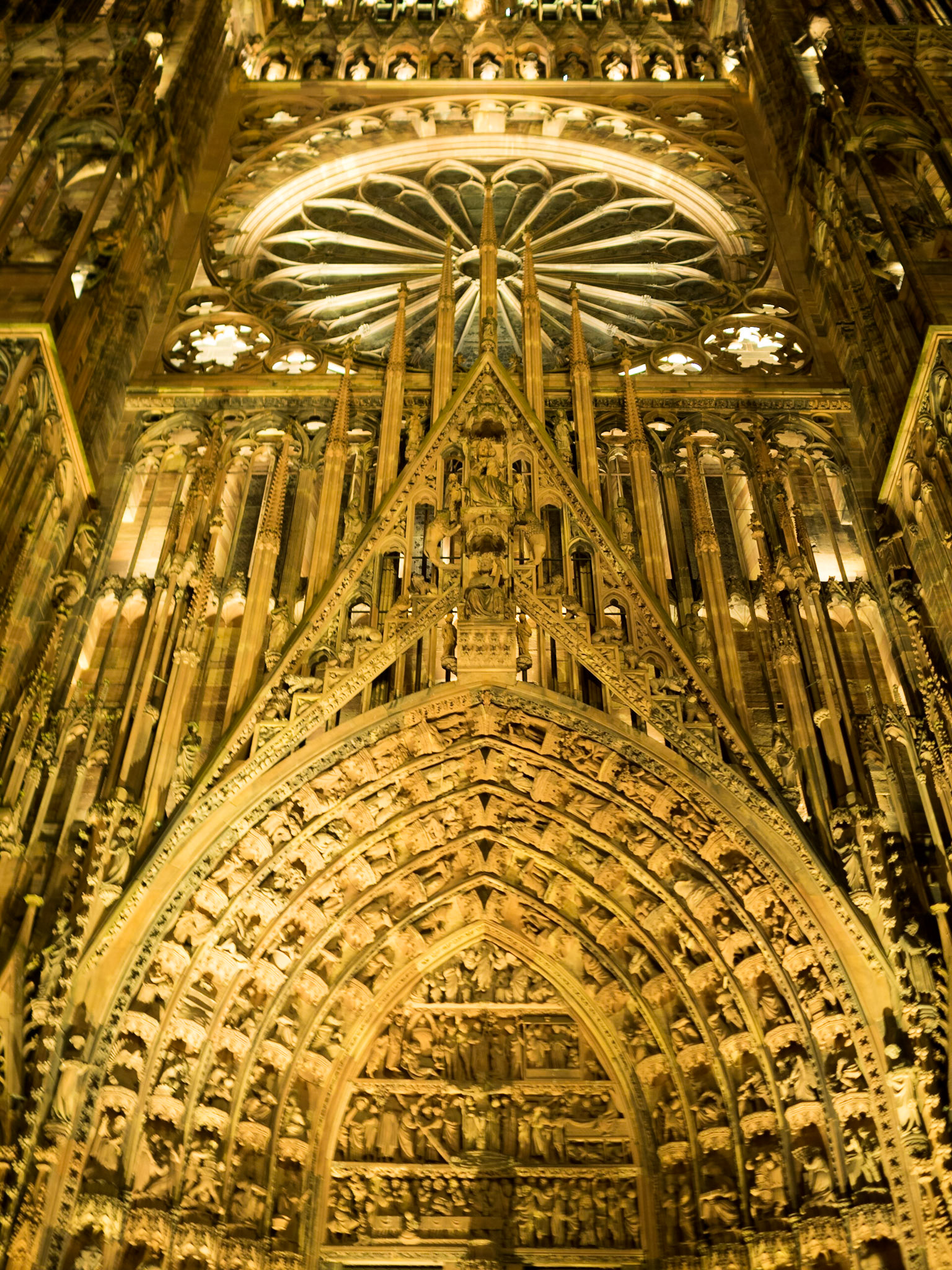 Strasbourg Cathedral facade night shot