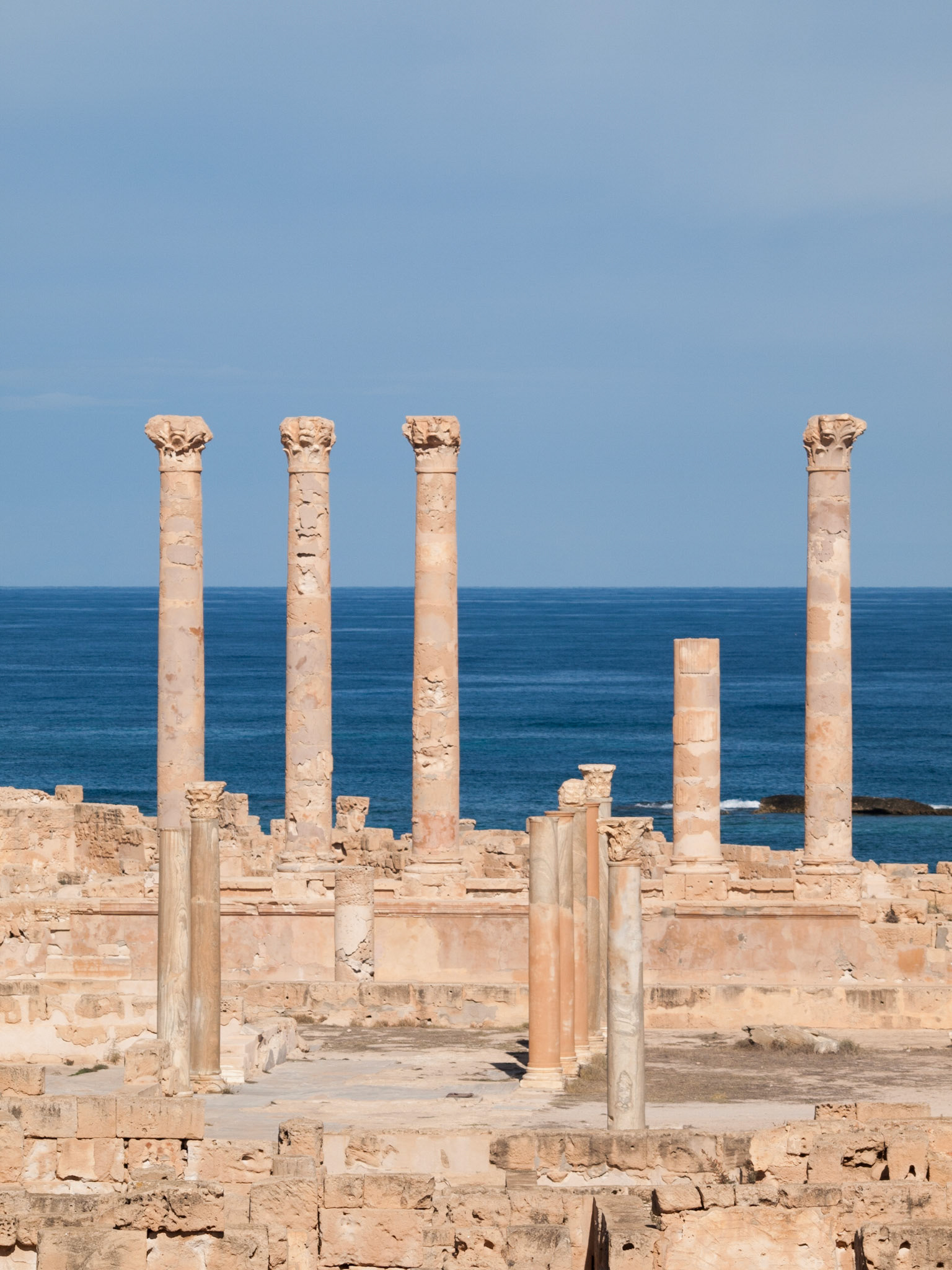 Roman ruins of Sabratha by the sea