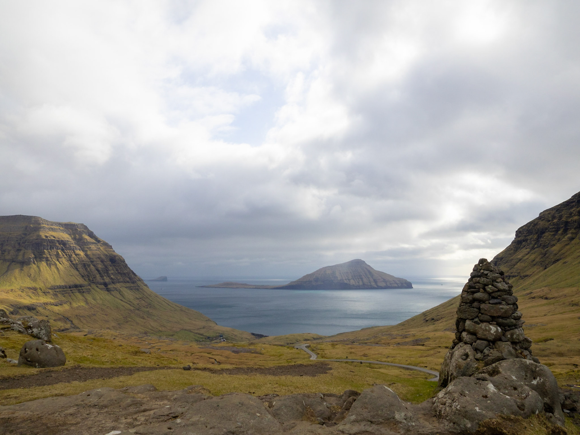 Koltur in the Horizon seen from Norðradalur valley