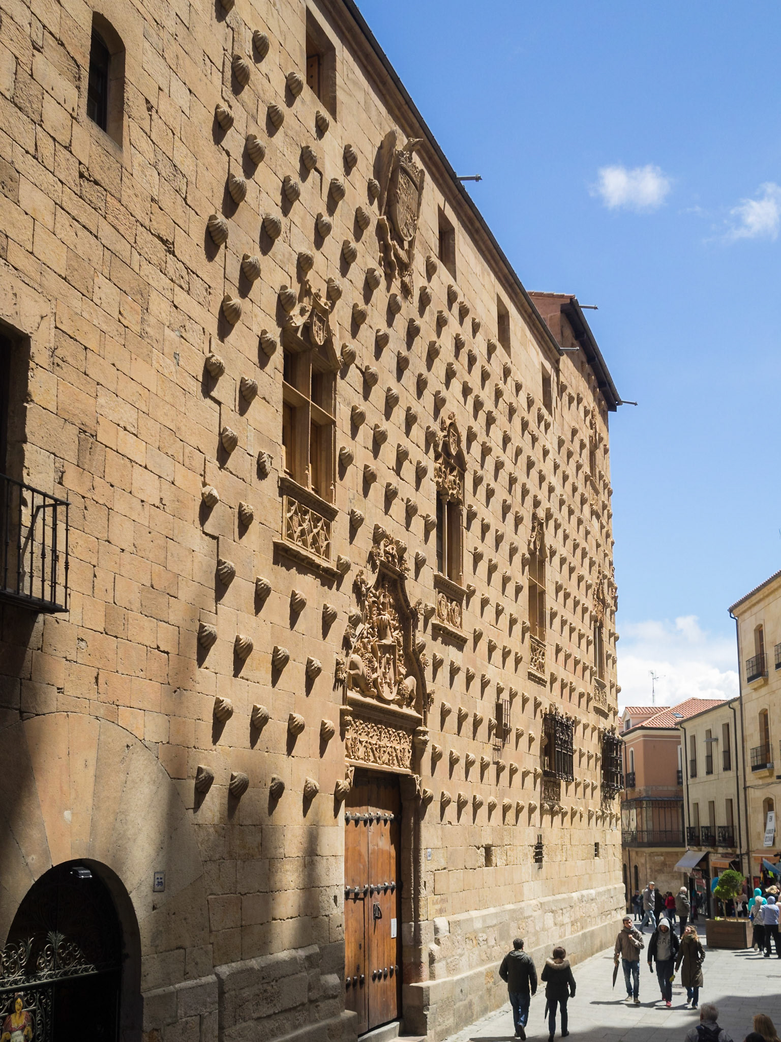 Casa de las Conchas shell carved facade in Salamanca