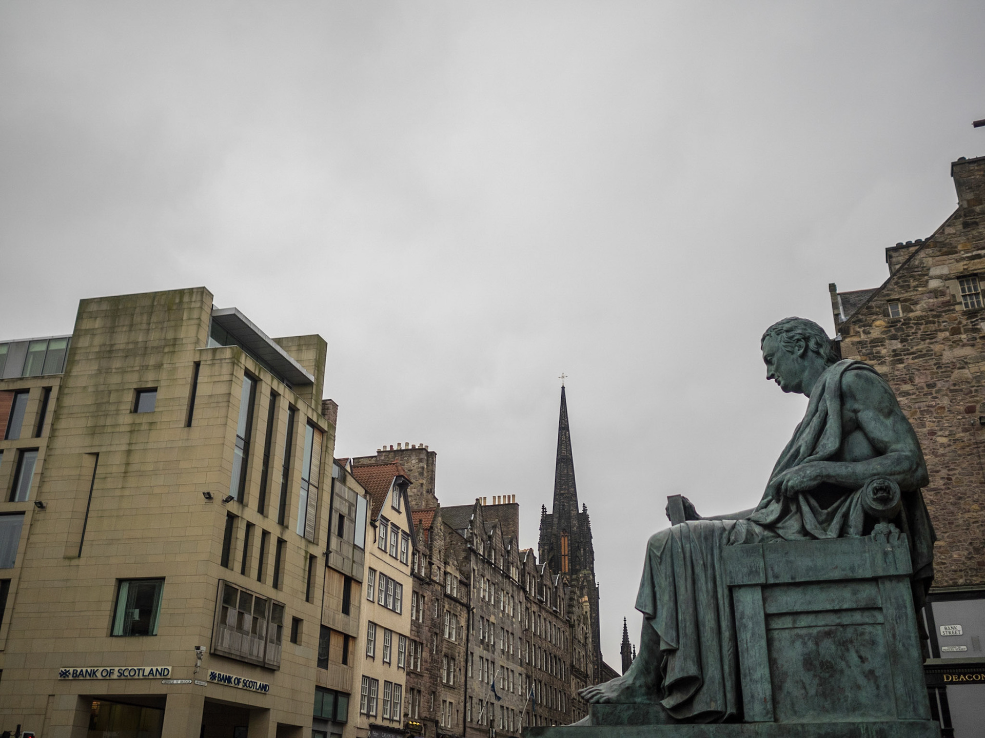 David Hume statue in the Royal Mile