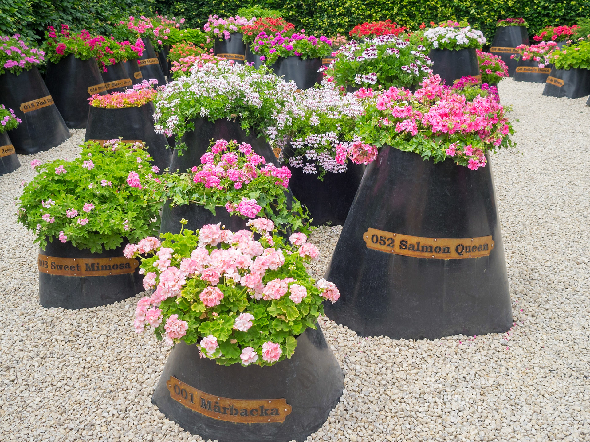 Flower pots installation during the International Garden Festival 2015 at Domain of Chaumont-sur-Loire