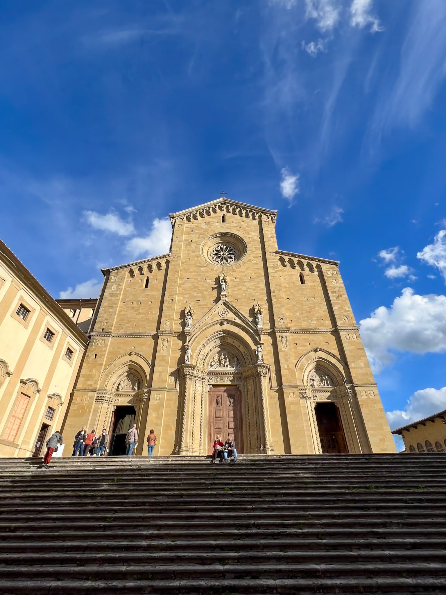 Arezzo Cathedral facade and staircase