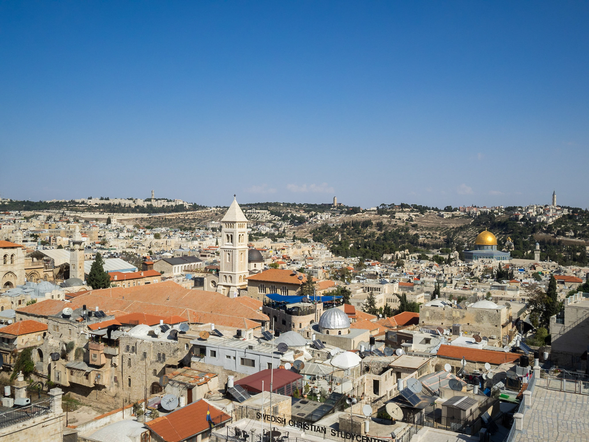 View over Old Jerusalem from the top of the Tower of David