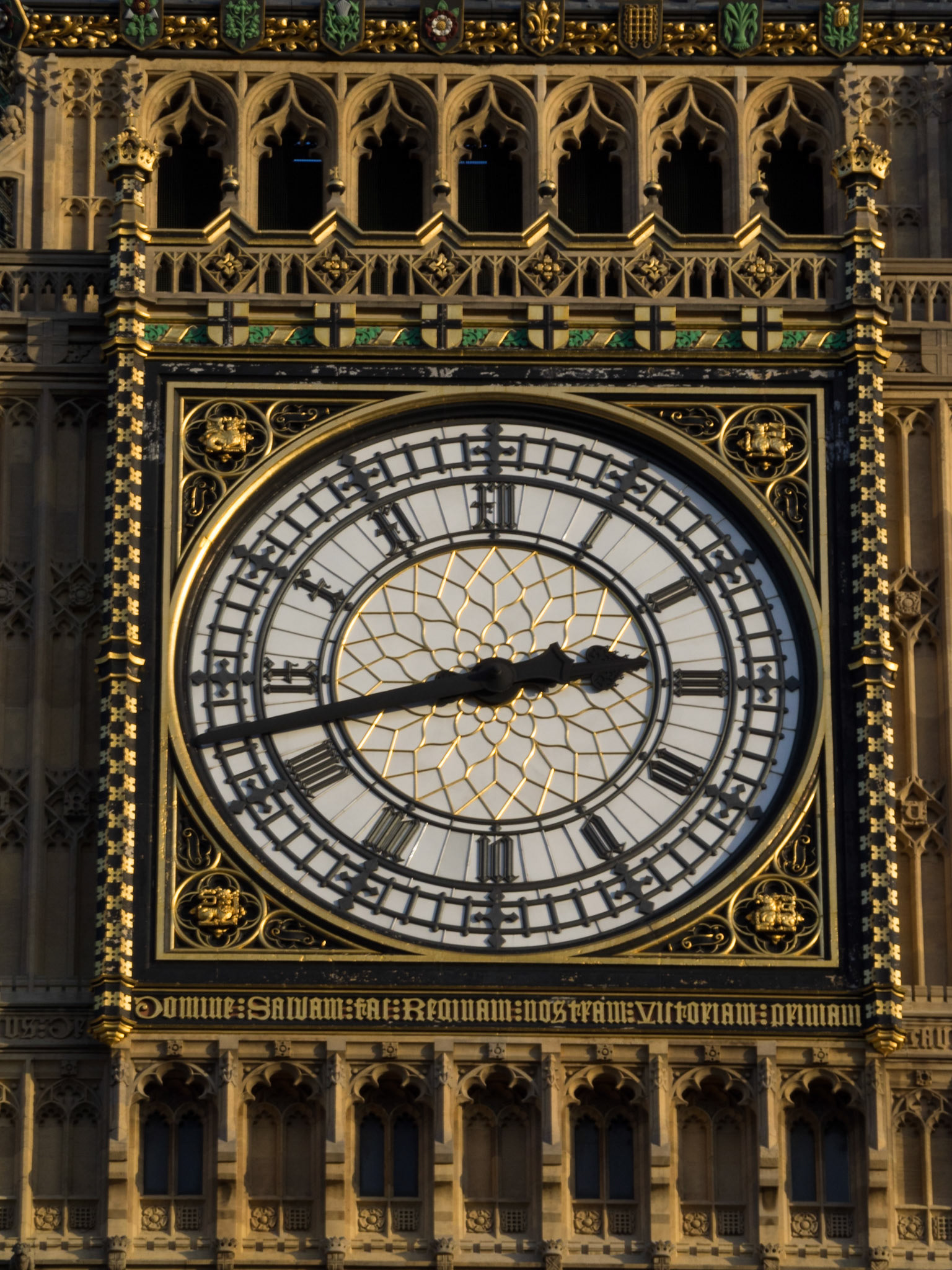 Big Ben clock tower display closeup