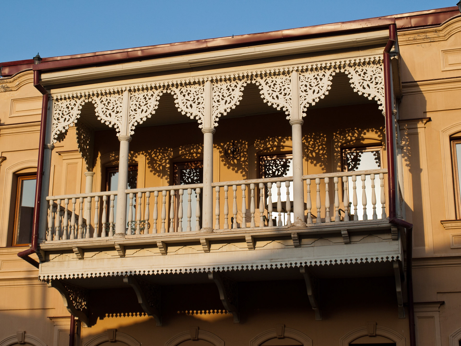 Tbilisi house wooden balcony