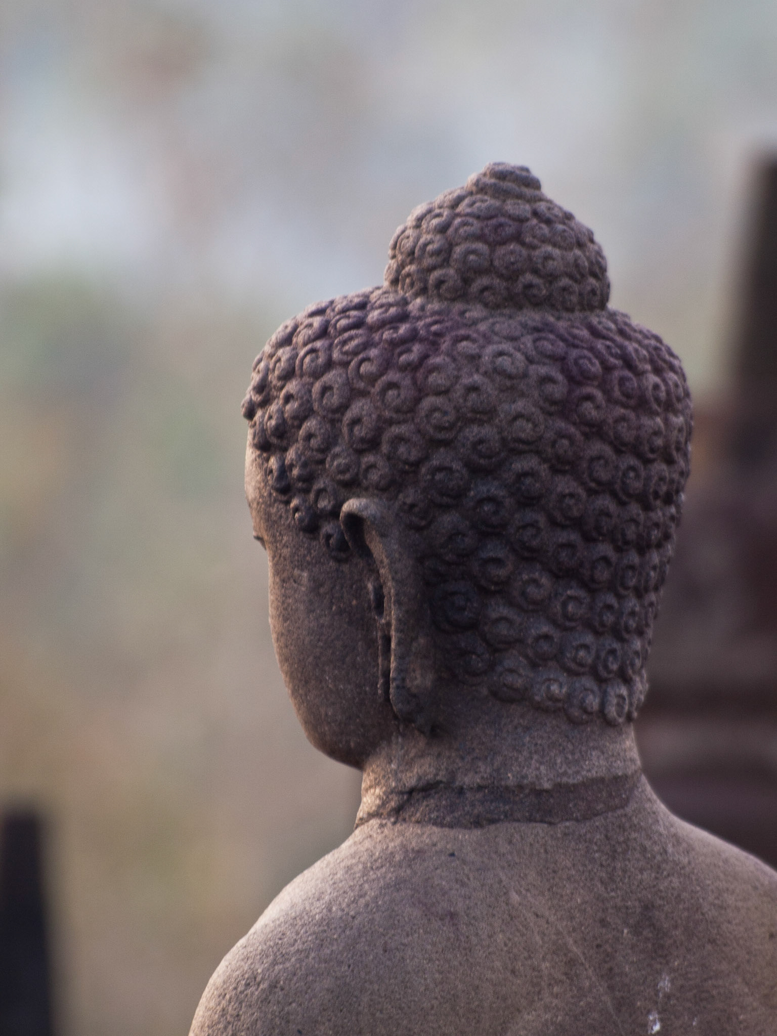 Buddha silhouette, Borobudur temple