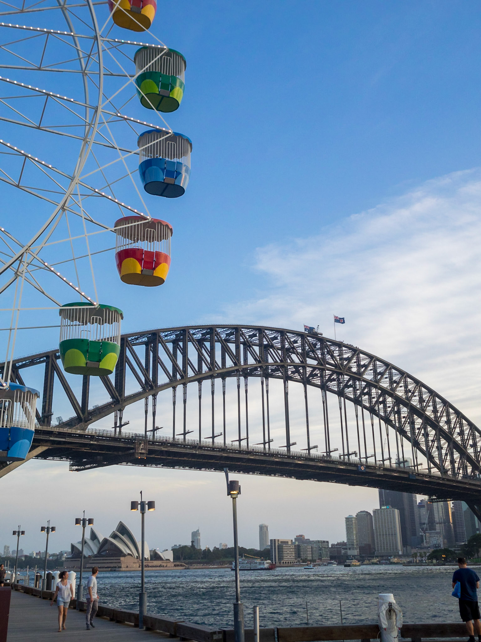 Sydney Luna Park ferries wheel and Harbour Bridge