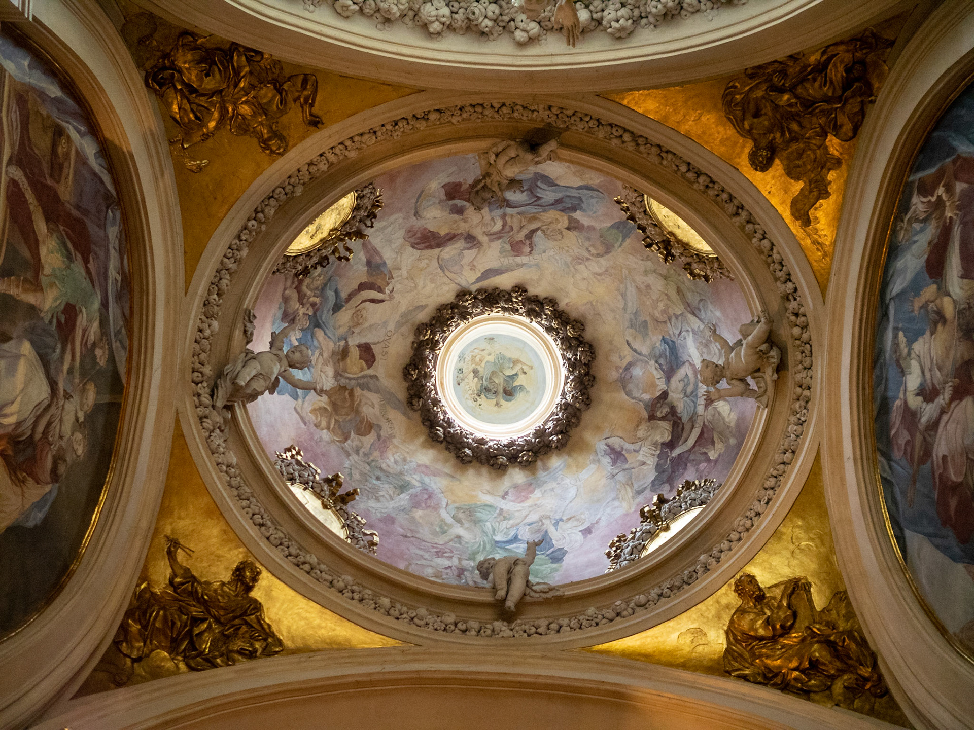 St Annes Church dome interior frescos, Krakow