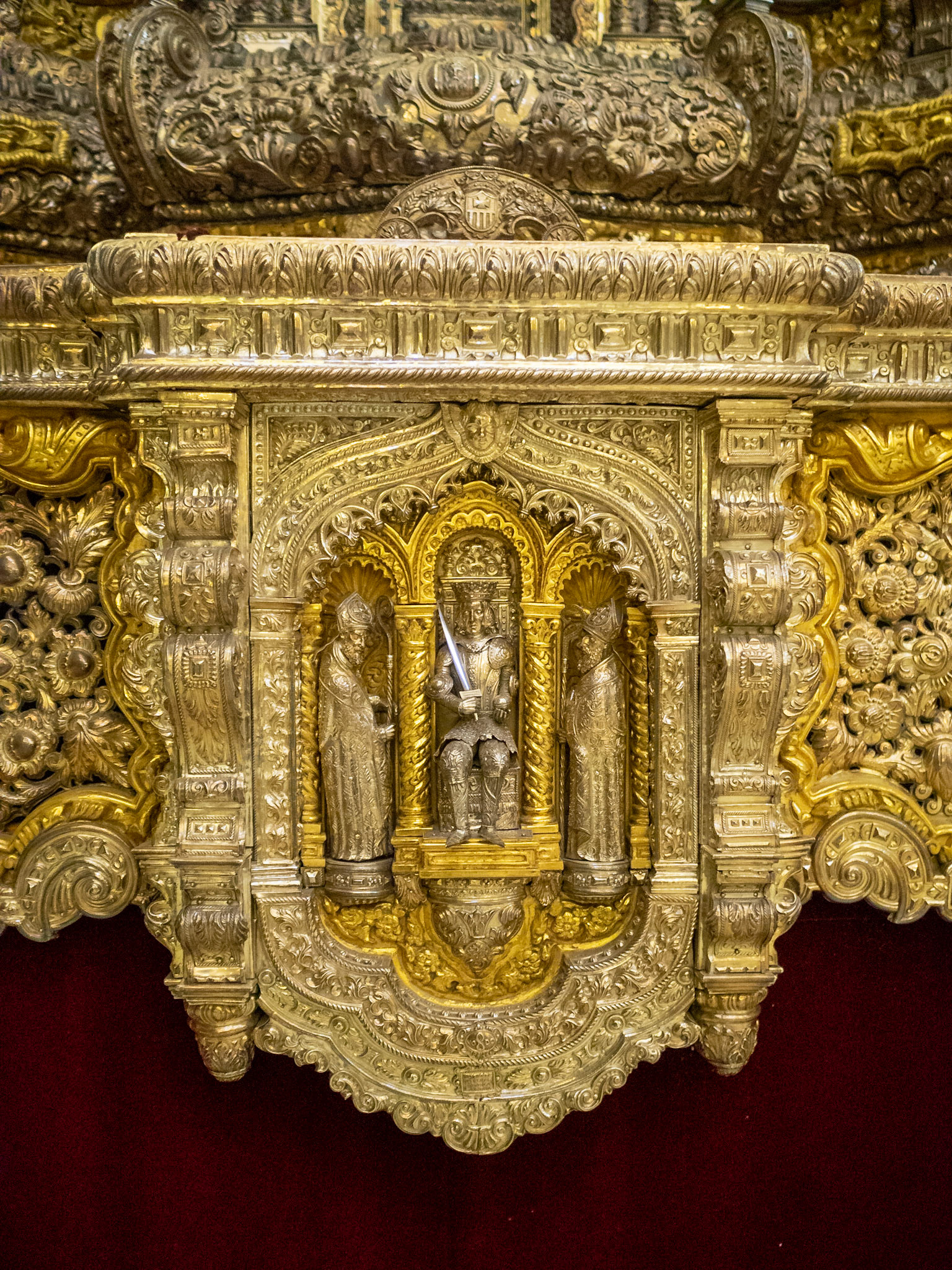 Goldsmith detail of an altar of the Iglesia Colegial del Divino Salvador, Seville