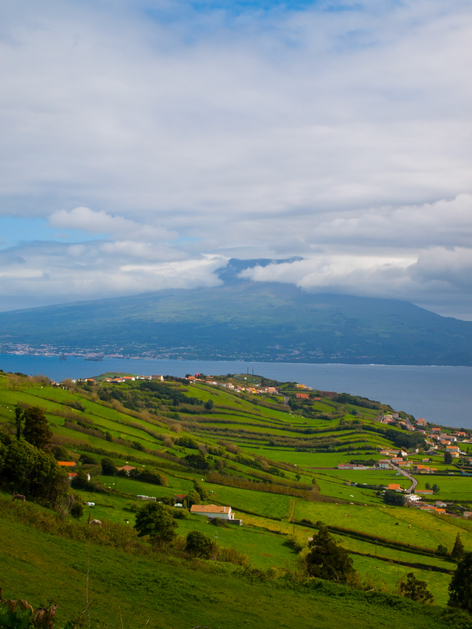 Pico mountain view from Faial island, Azores